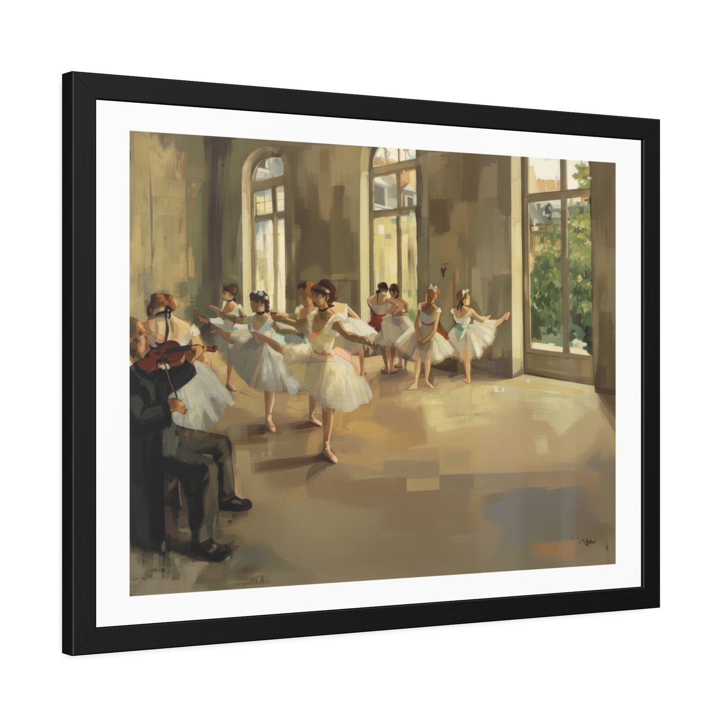Ballet Rehearsal Framed Art Print — Dancer Studio Poster