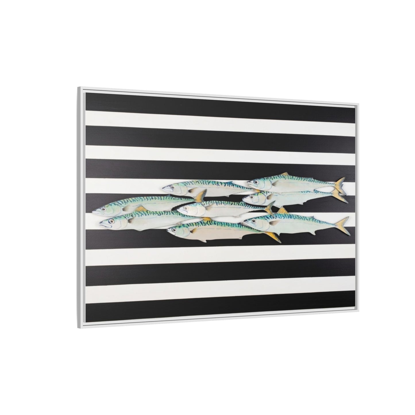 Striped Mackerel Canvas Print — Framed Matte Fish Wall Art