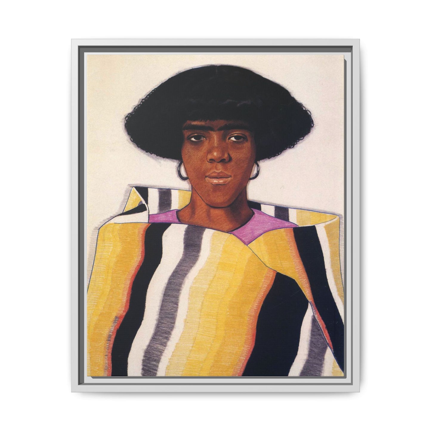 Portrait of an African American Woman by Winold Reiss Framed Matte Canvas Portrait