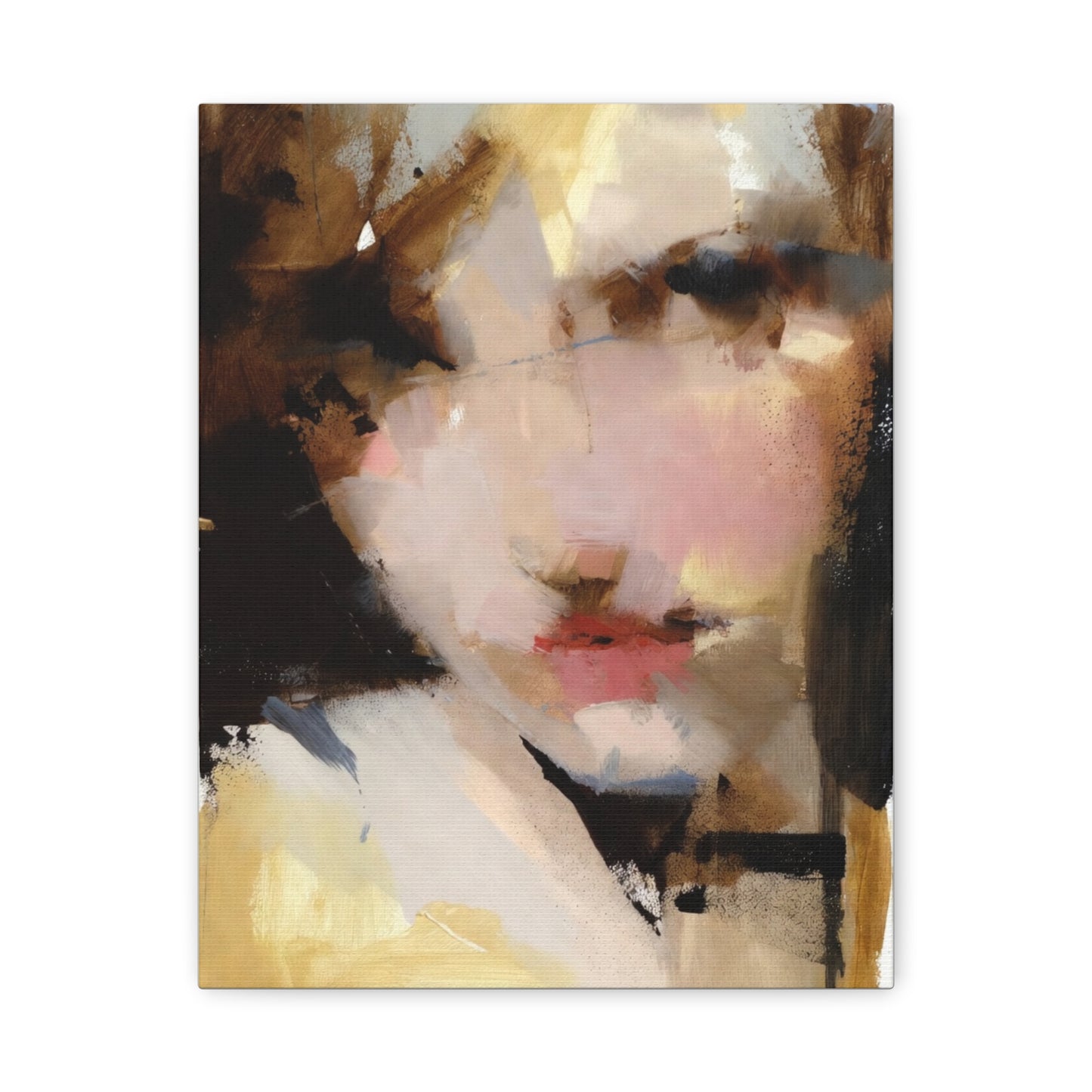 Abstract Portrait Matte Canvas Print — Modern Feminine Wall Art