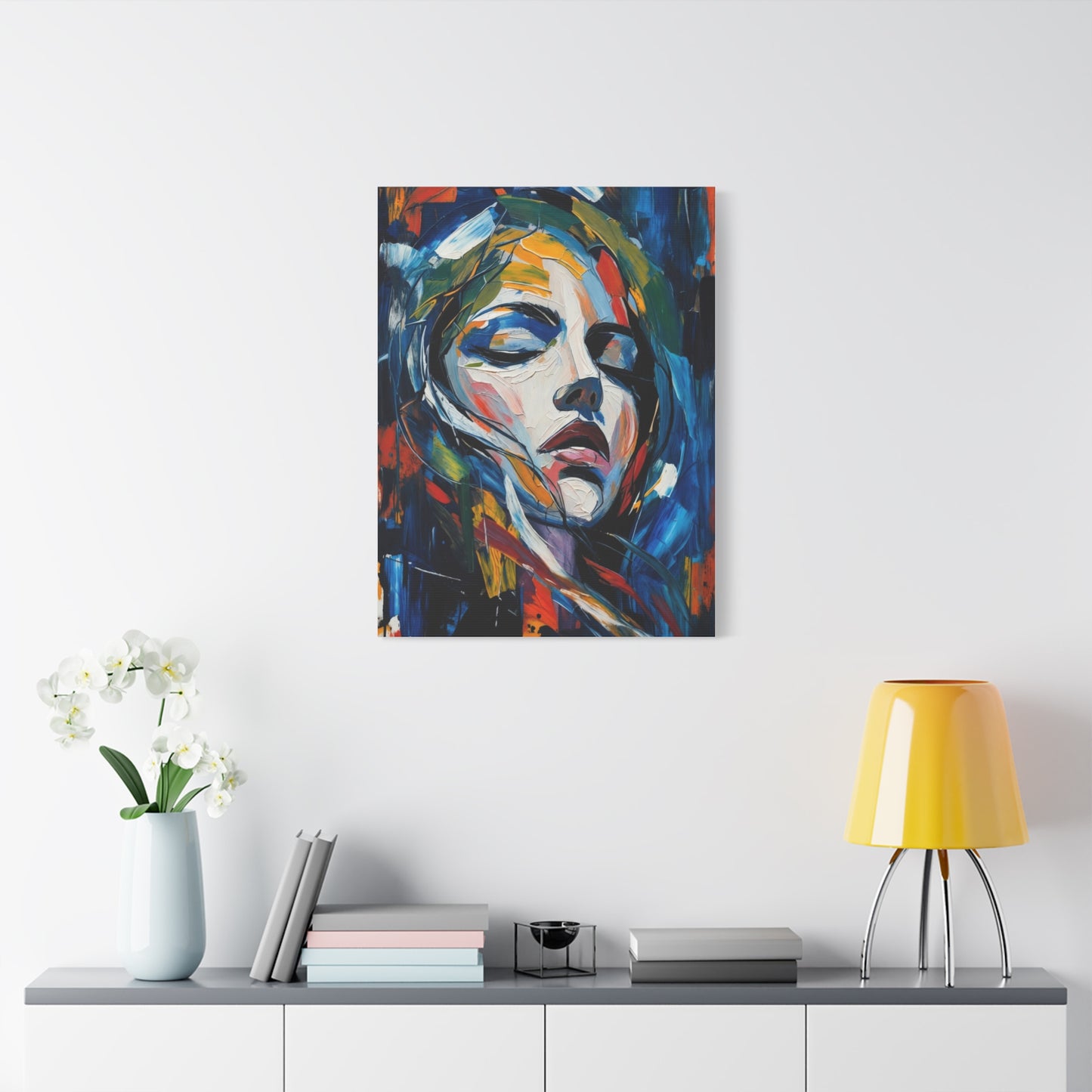 Abstract Colorful Woman Portrait Canvas