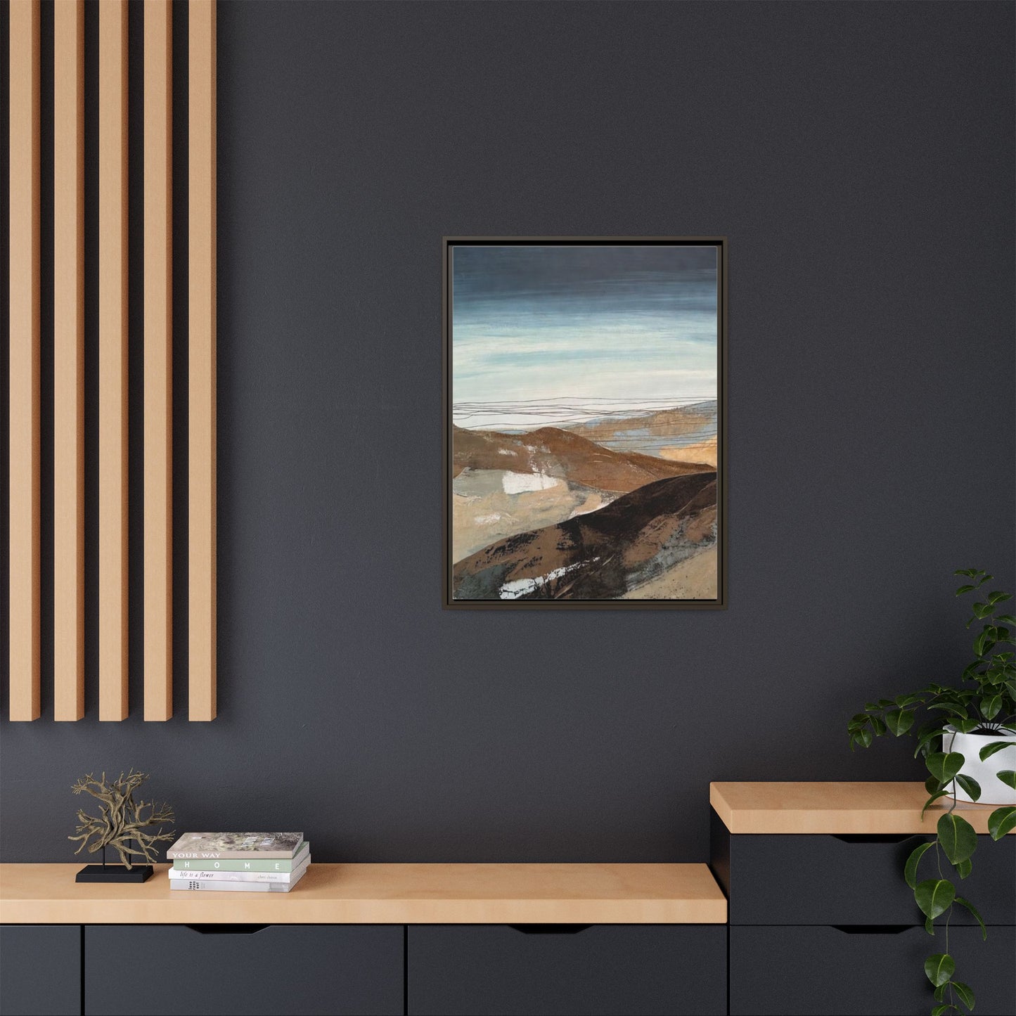 Framed Matte Canvas Art — Serene Abstract Landscape