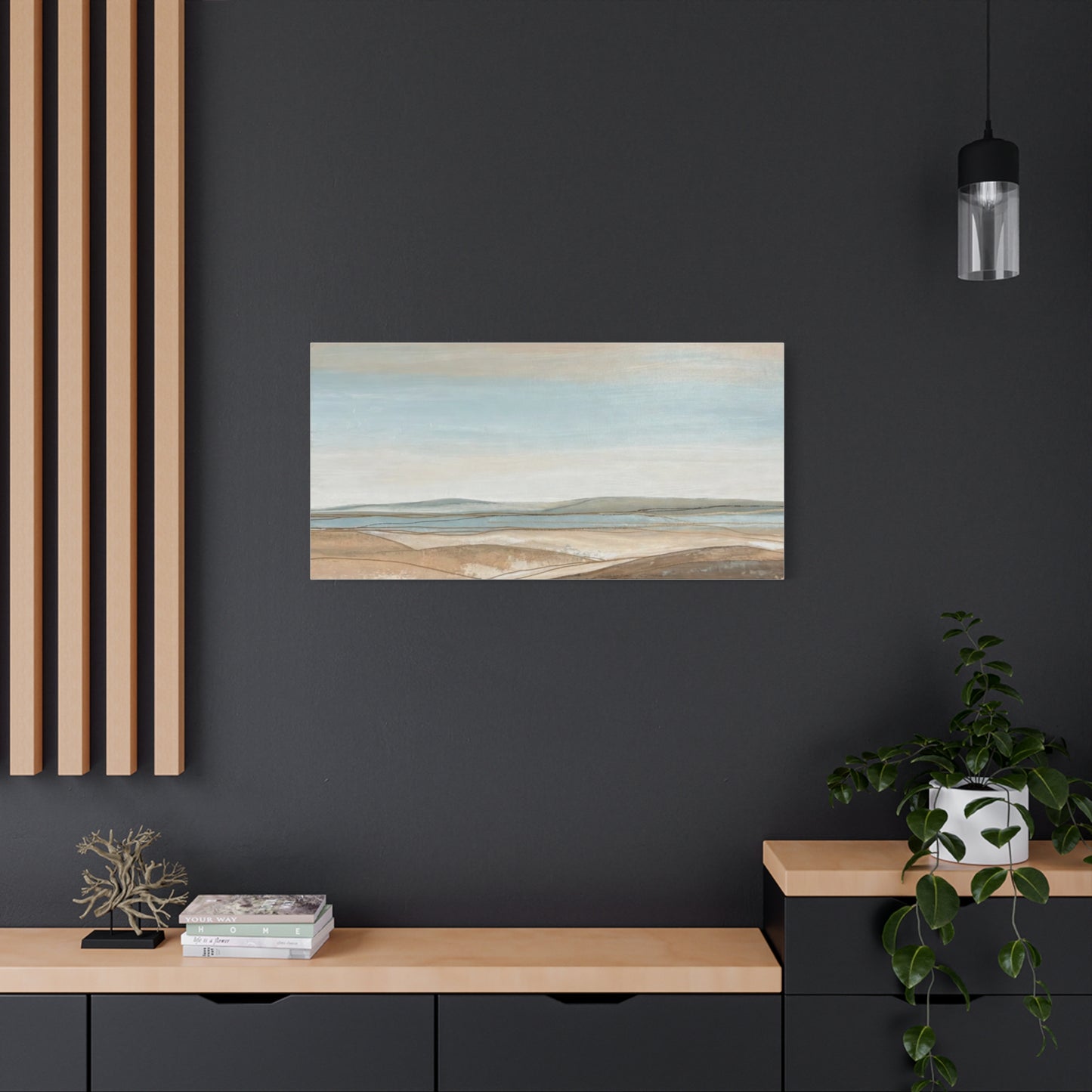 Coastal Pastel Landscape Canvas — Matte Stretched Wall Art