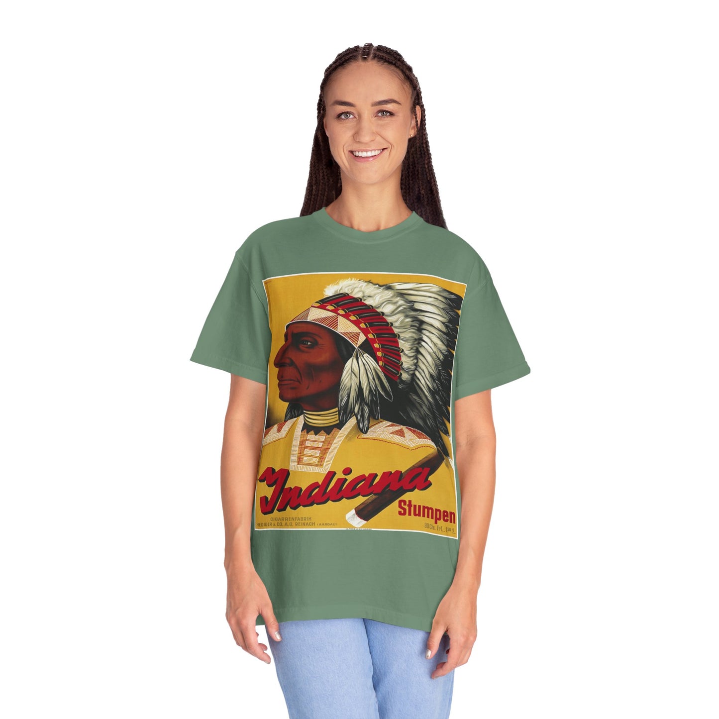 T-Shirt — Retro 'Indiana' Native Chief Vintage Poster Design