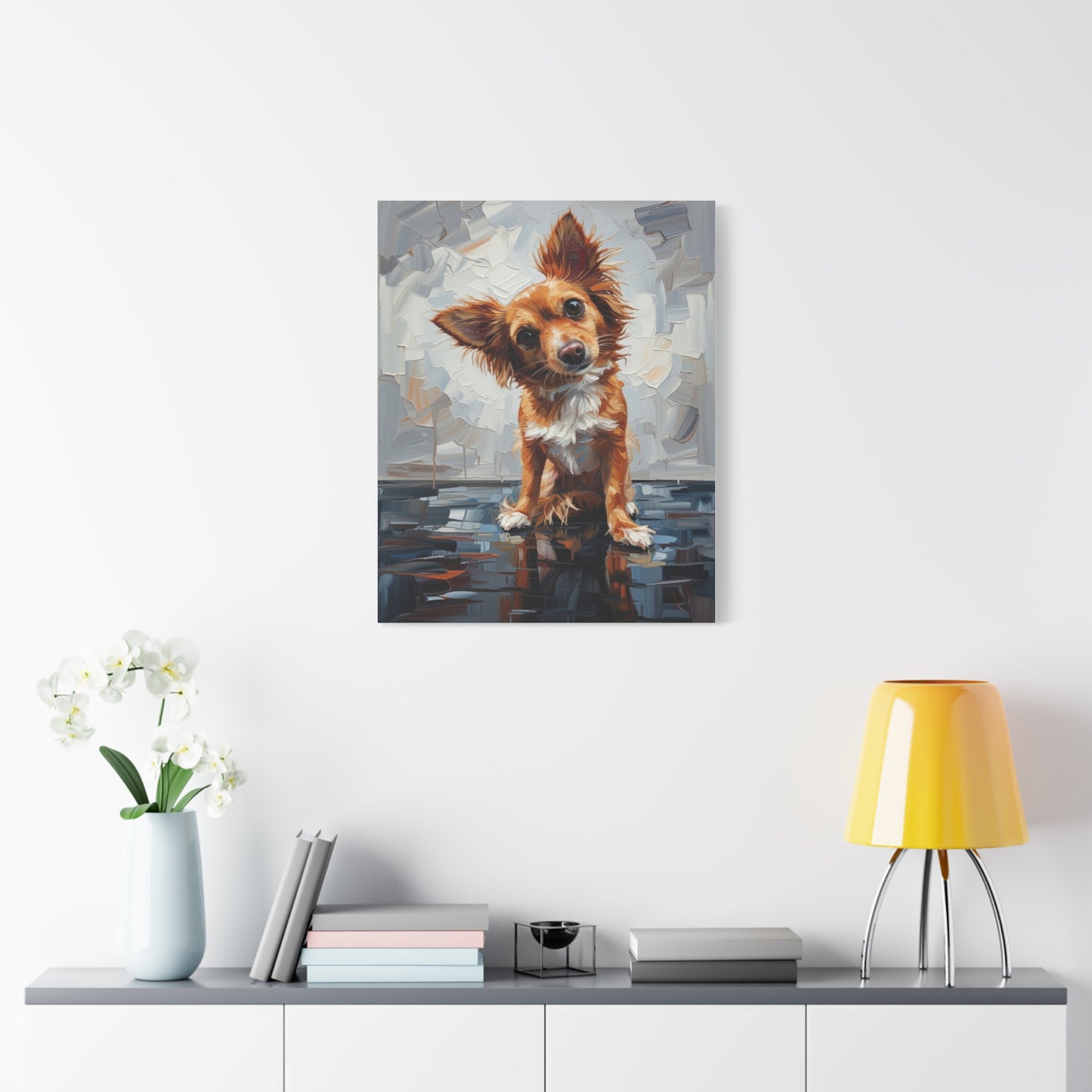 Charming Chihuahua Canvas Print — Whimsical Dog Portrait Wall Art