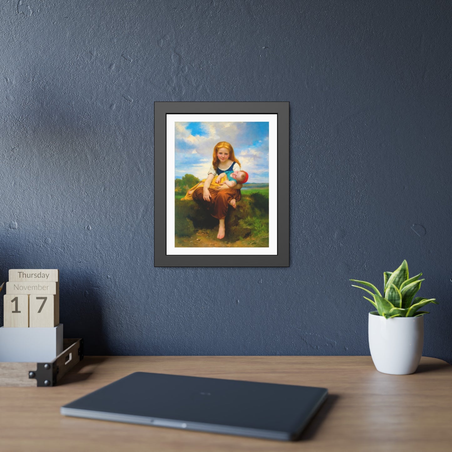 Framed Poster — Vintage Mother & Child Art Print