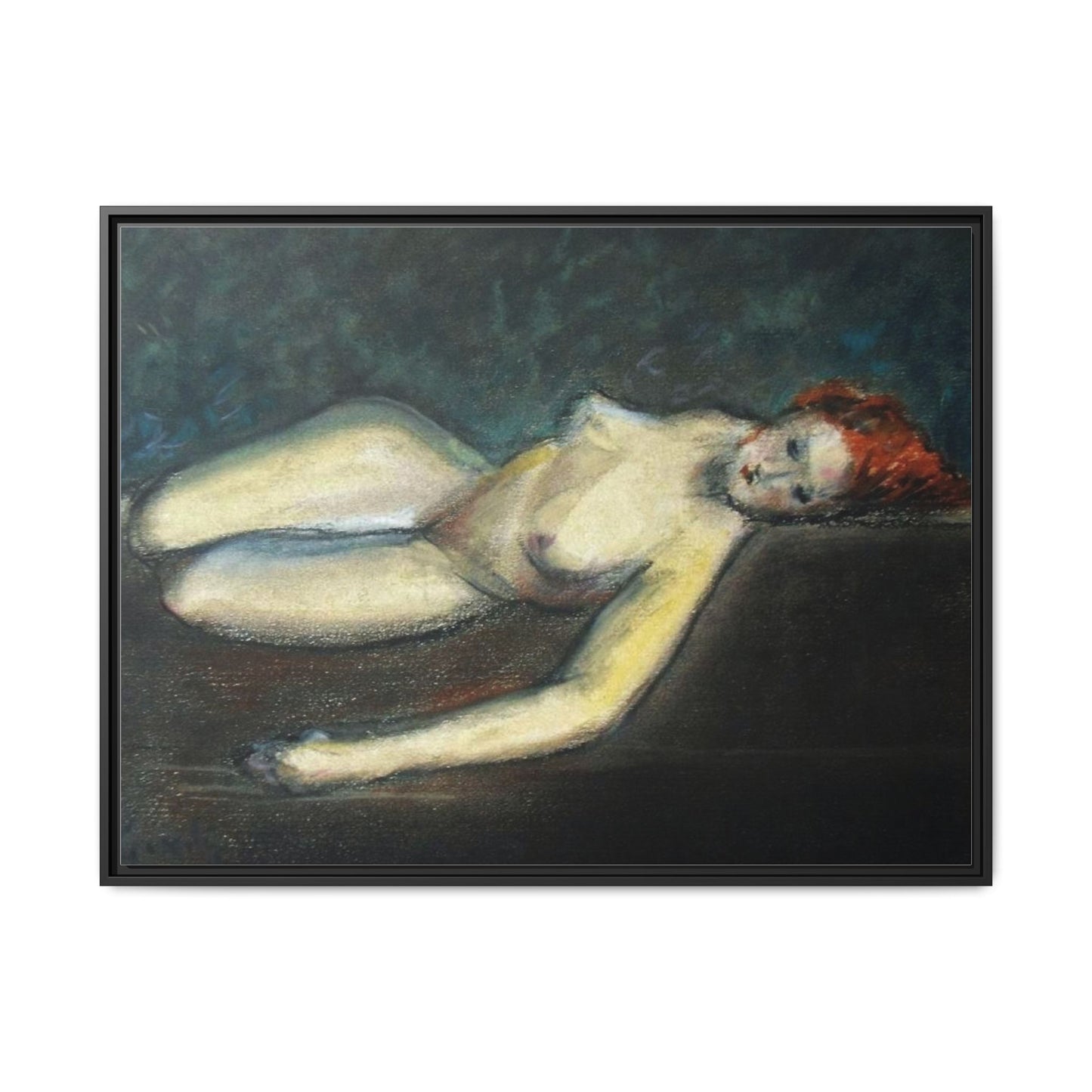 Lying nude by Paul Gosselin Framed Matte Canvas Wall Art Print