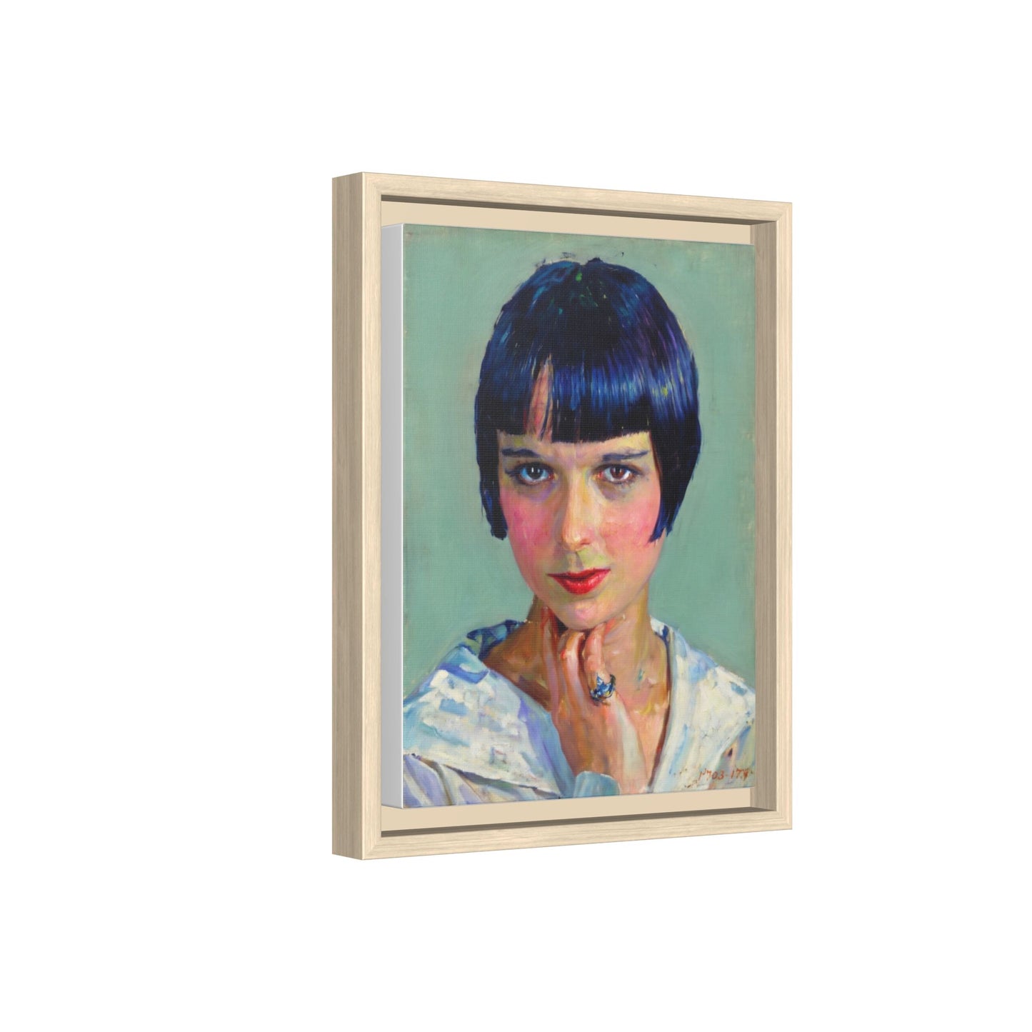 Framed Matte Canvas Portrait Print — Vintage Flapper Woman