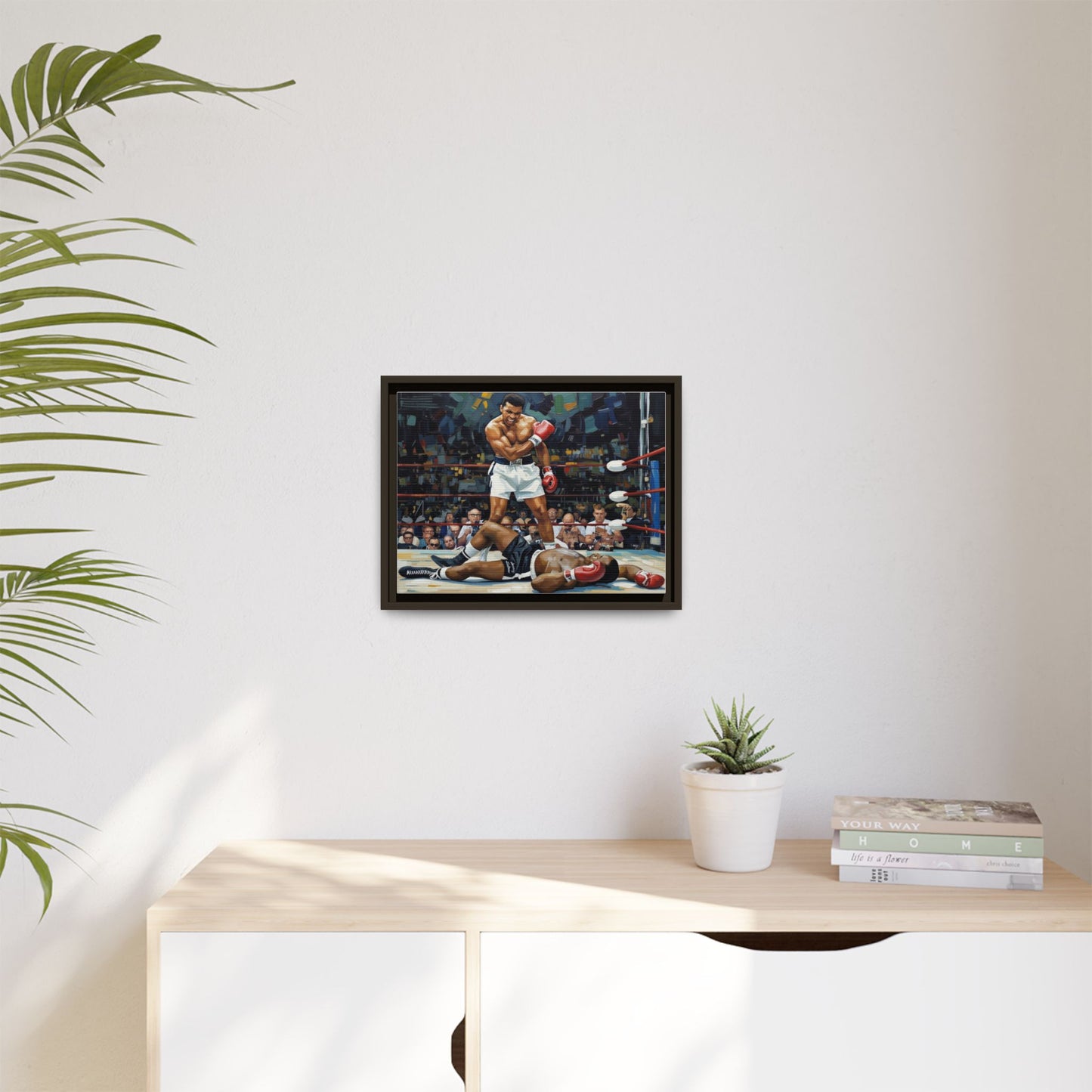 Framed Boxing Ring Canvas Print — Muhammad Ali Iconic Knockout Sport Art