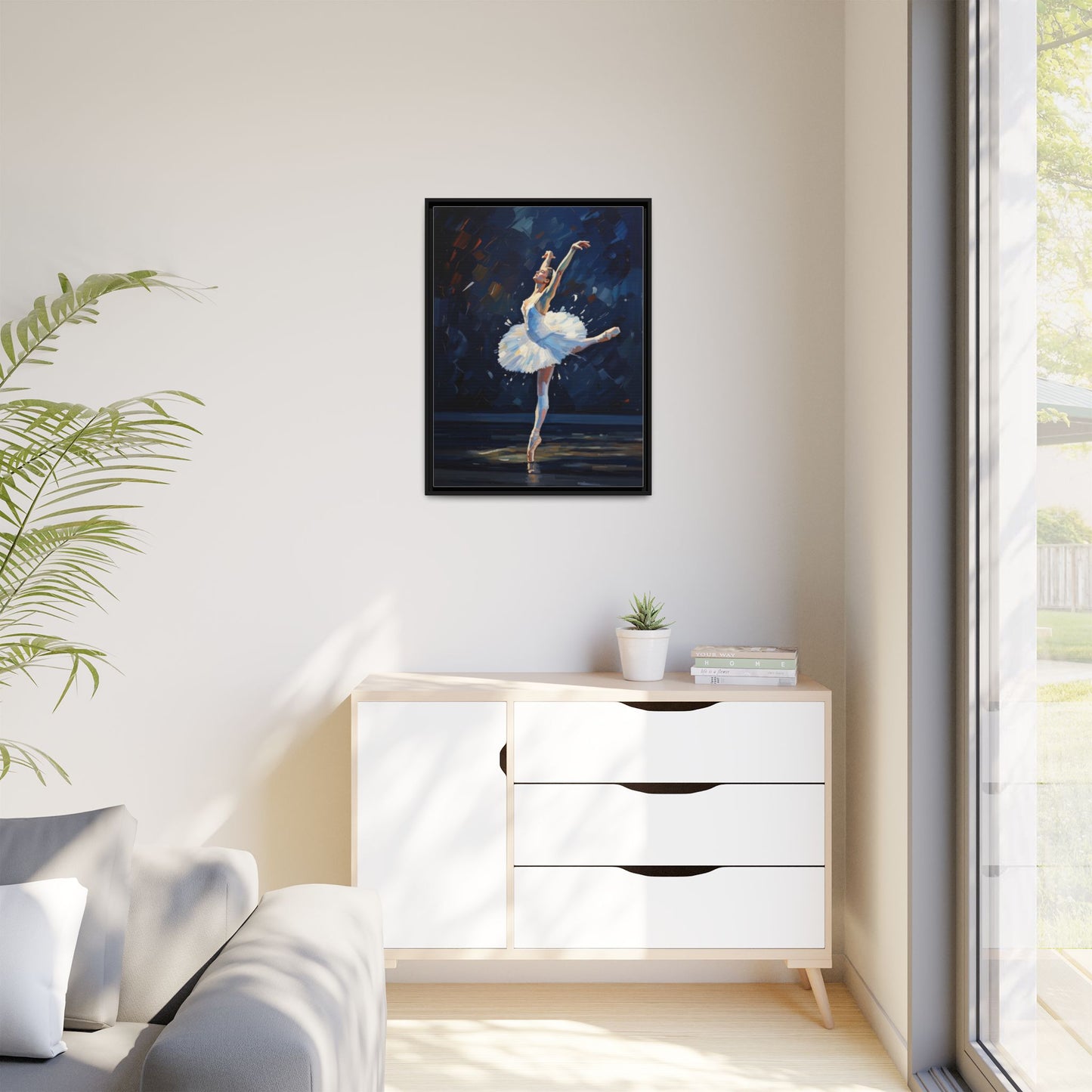Ballerina Ballet Canvas Print — Framed Matte Wall Art