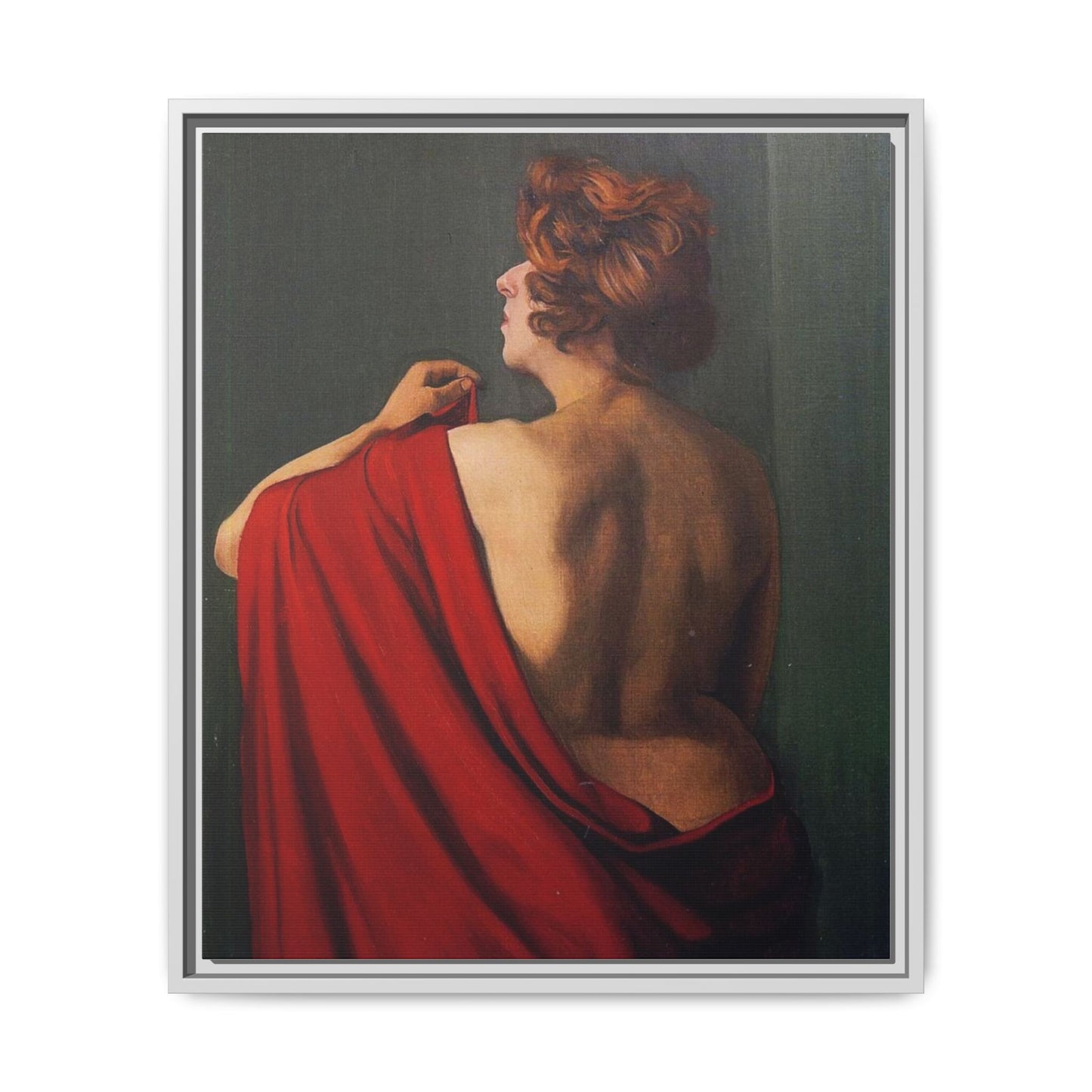 Femme au châle rouge by Félix Vallotton Framed Matte Canvas Wall Art Print