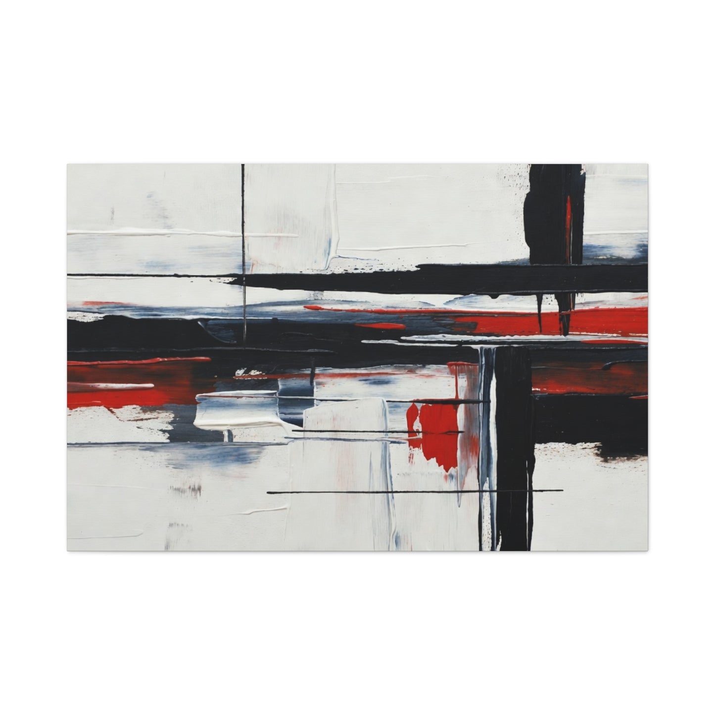 Abstract Red & Black Modern Canvas Art — Matte Stretched 1.25"
