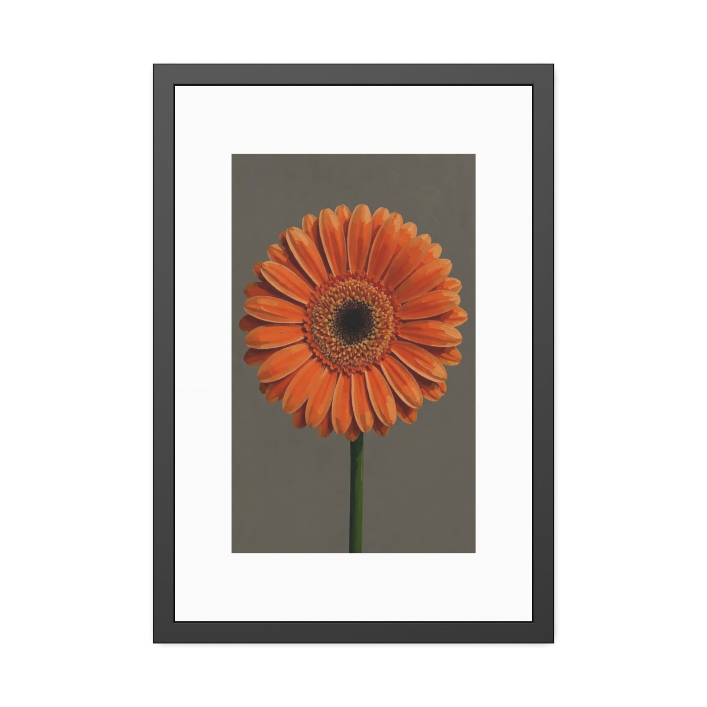 Orange Gerbera Framed Poster — Floral Wall Art Print