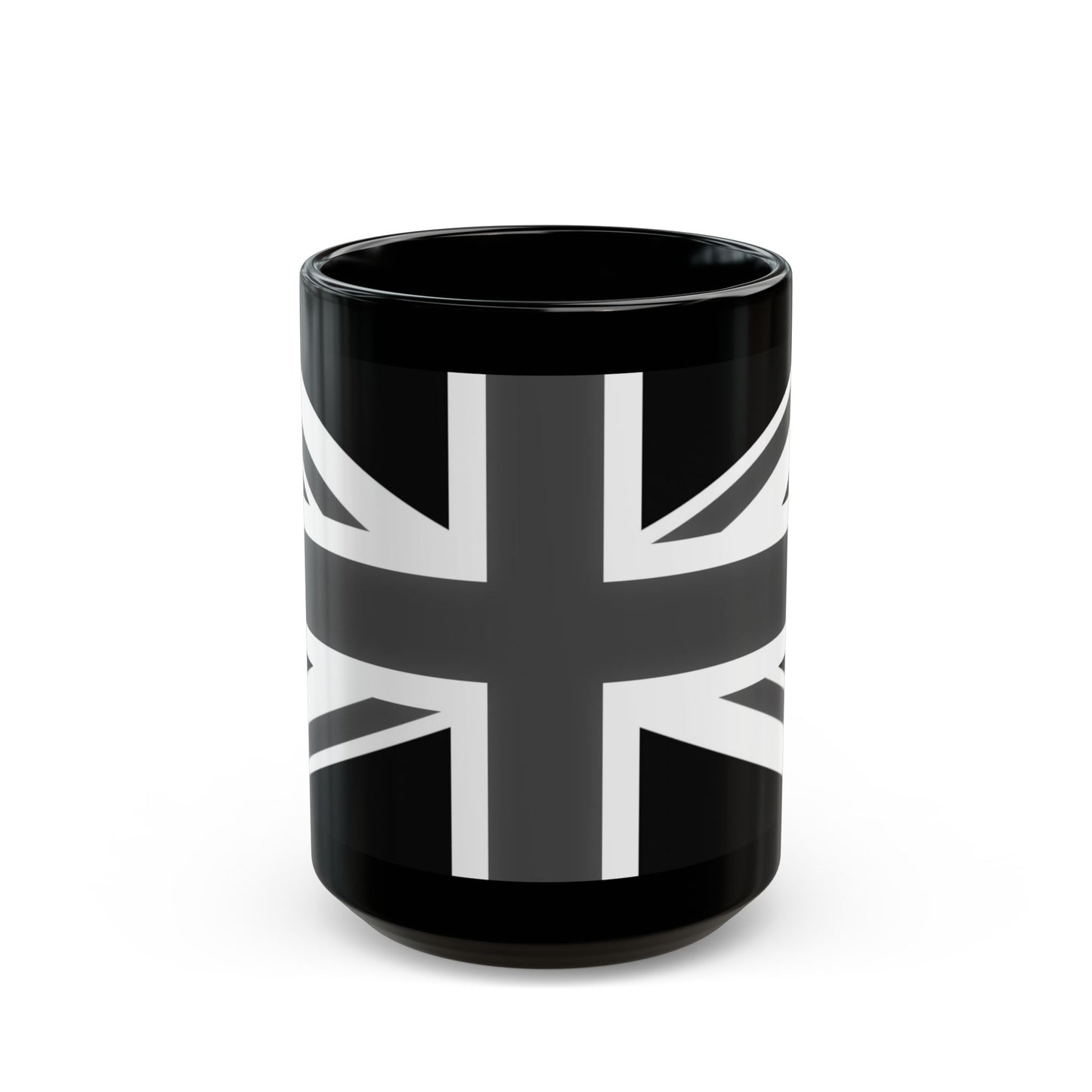 Black Union Jack Mug – Monochrome British Flag Coffee Cup (11oz & 15oz)