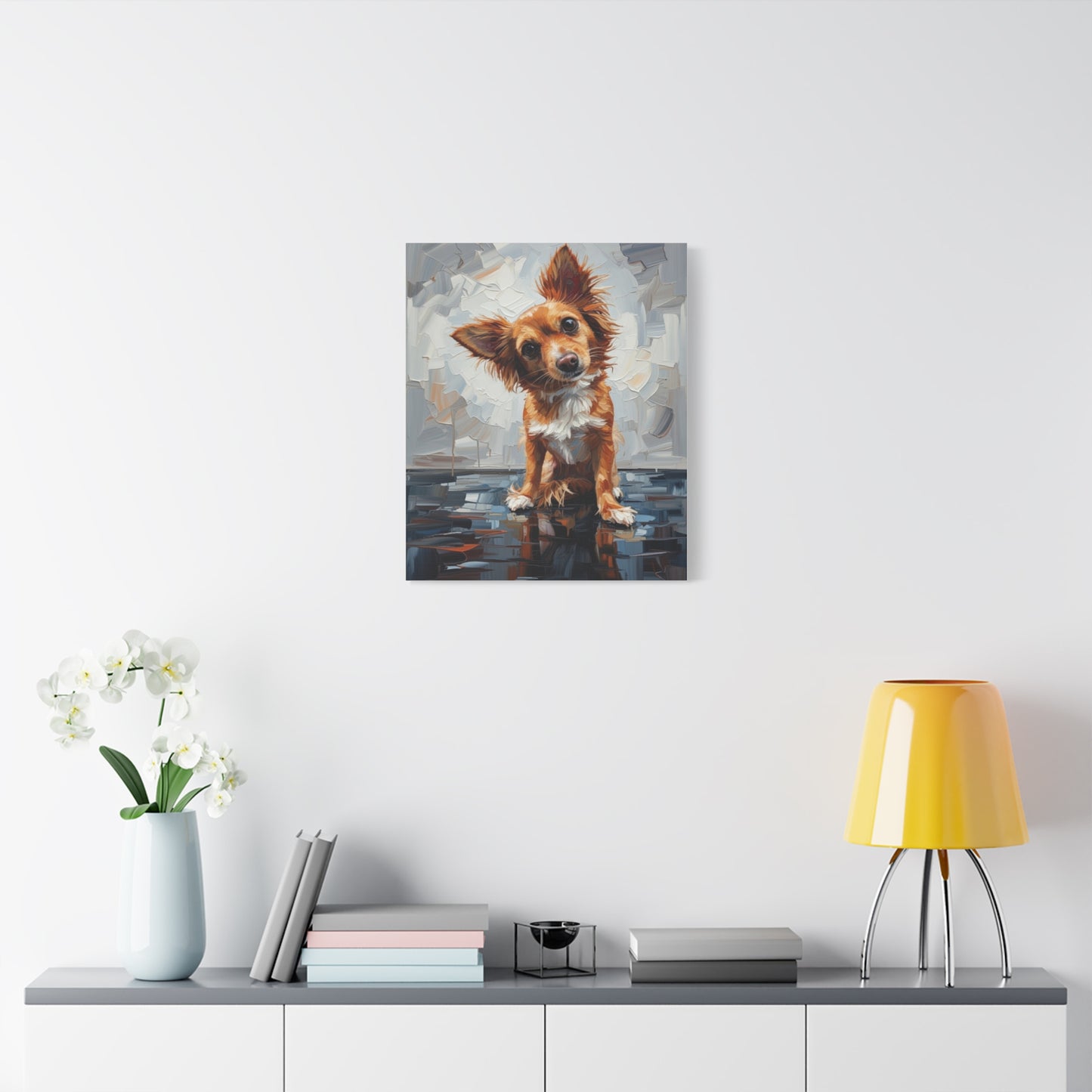 Charming Chihuahua Canvas Print — Whimsical Dog Portrait Wall Art