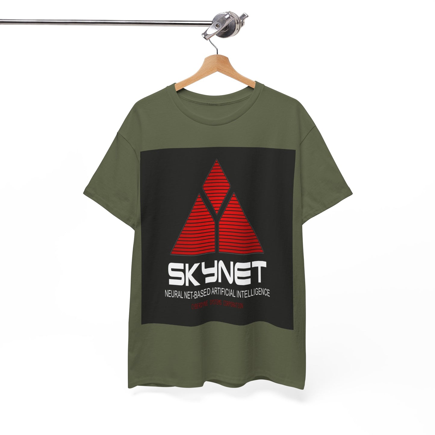 Skynet Logo Tee — Retro Red AI Graphic T-Shirt