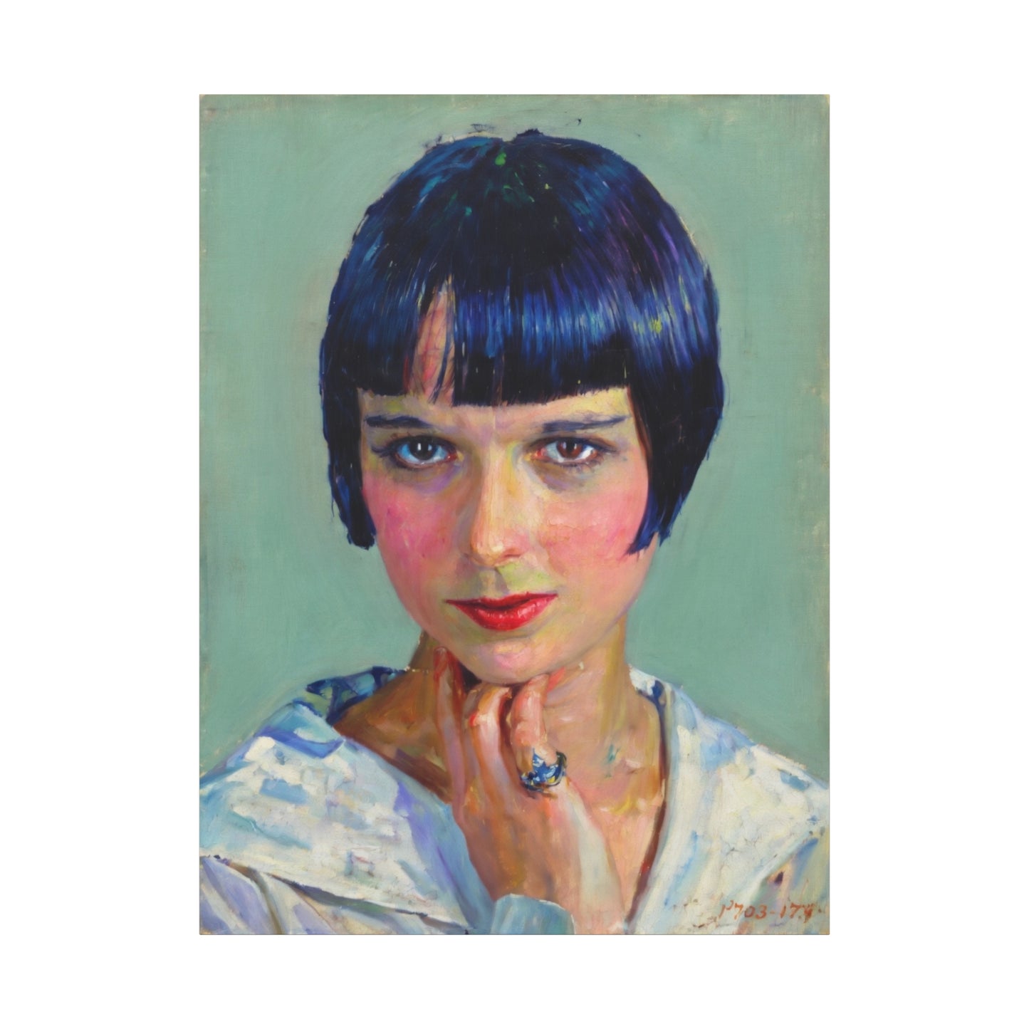 Portrait Canvas Print — Vintage Flapper Woman Matte Stretched Wall Art
