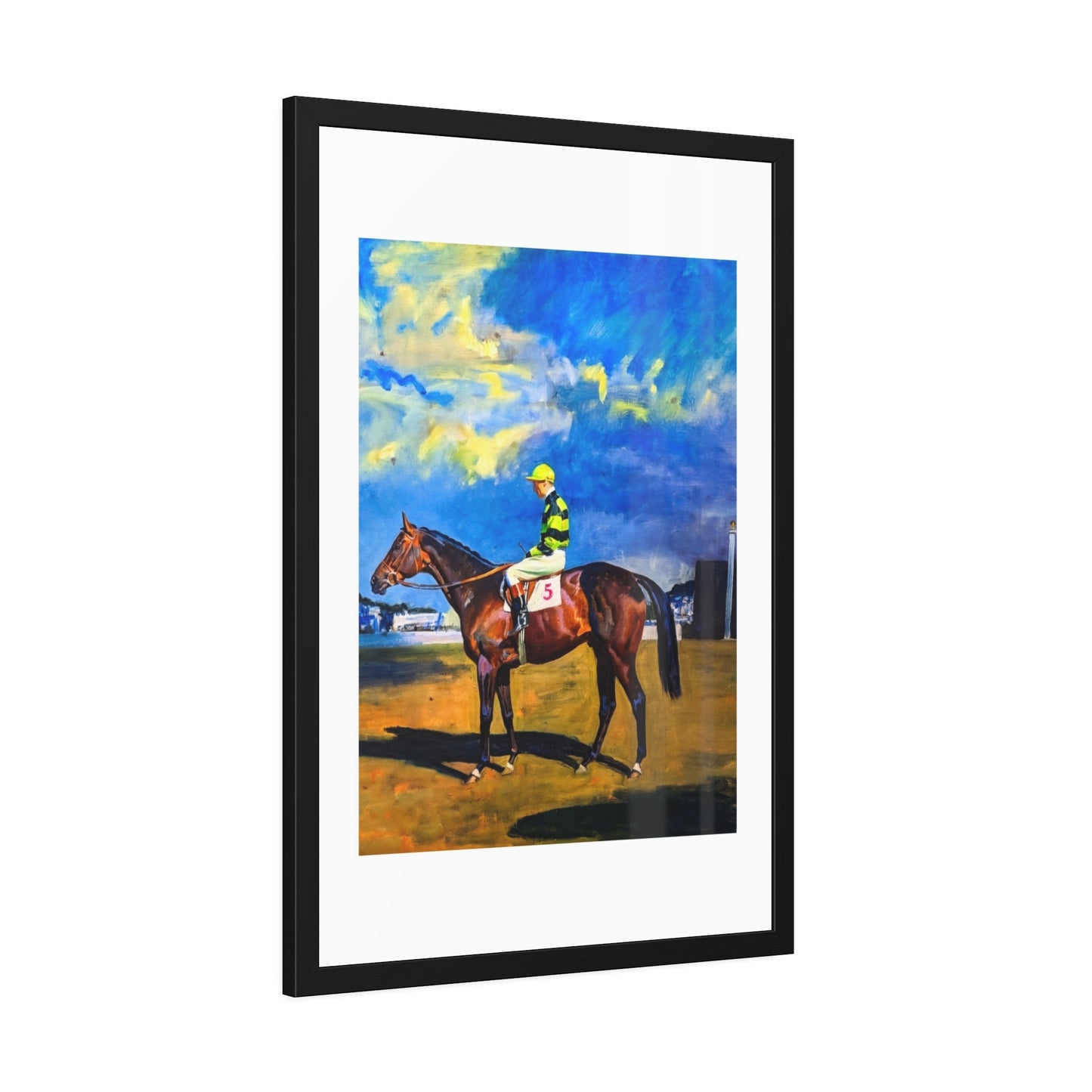 Framed Poster — Vintage Racehorse Jockey Art Print