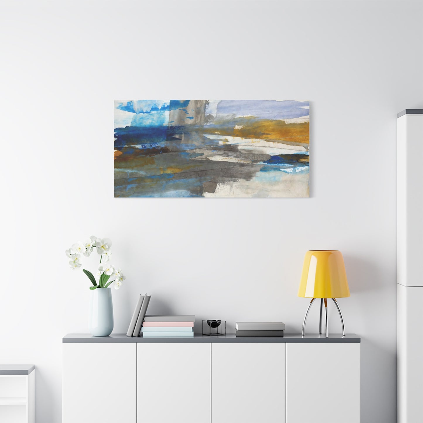 Abstract Coastal Blue Matte Canvas Print — Stretched 1.25" Wall Art