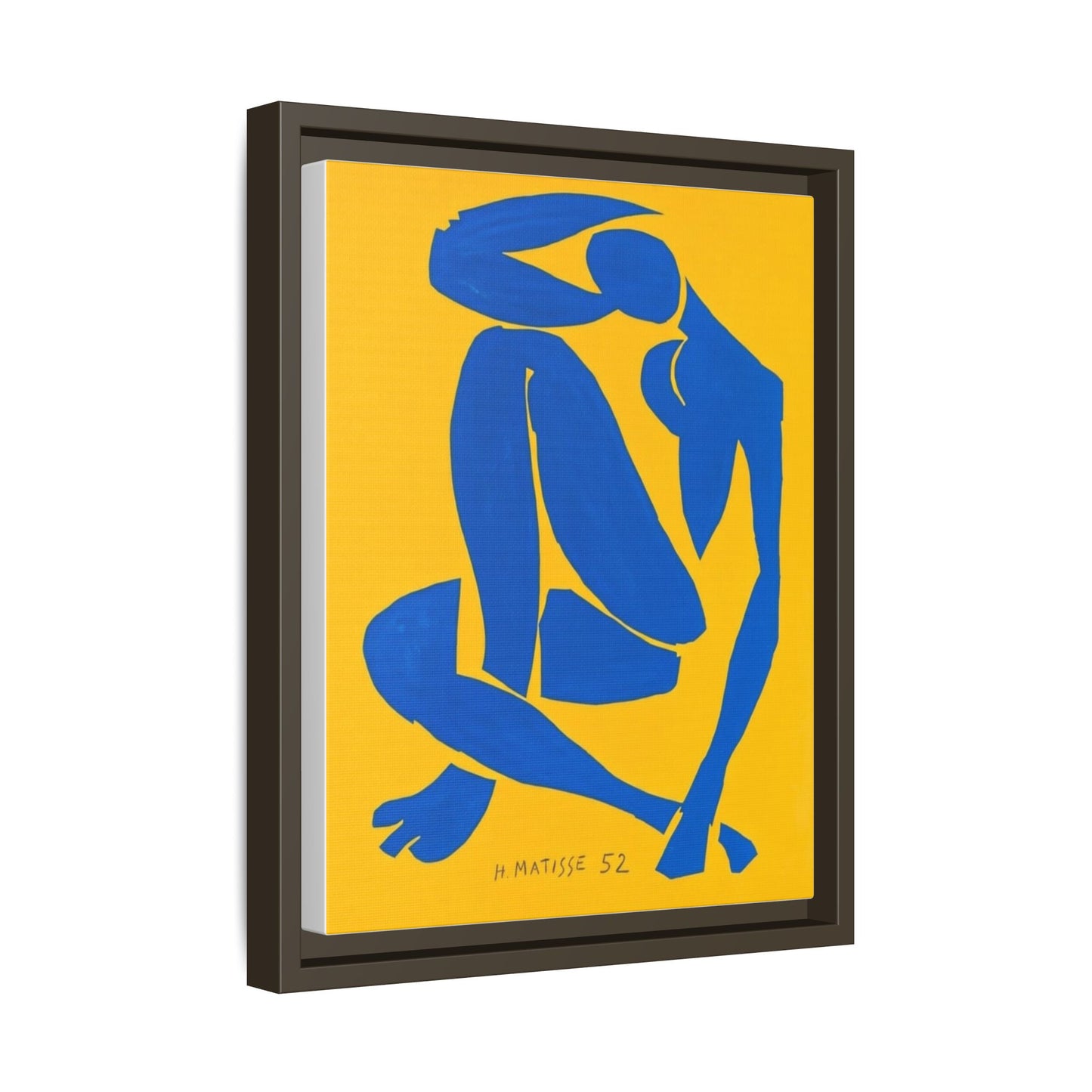 Abstract Blue Nude Matte Canvas Wall Art, Framed