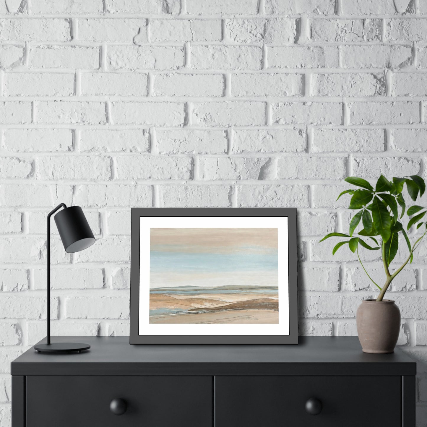 Coastal Pastel Landscape Framed Poster