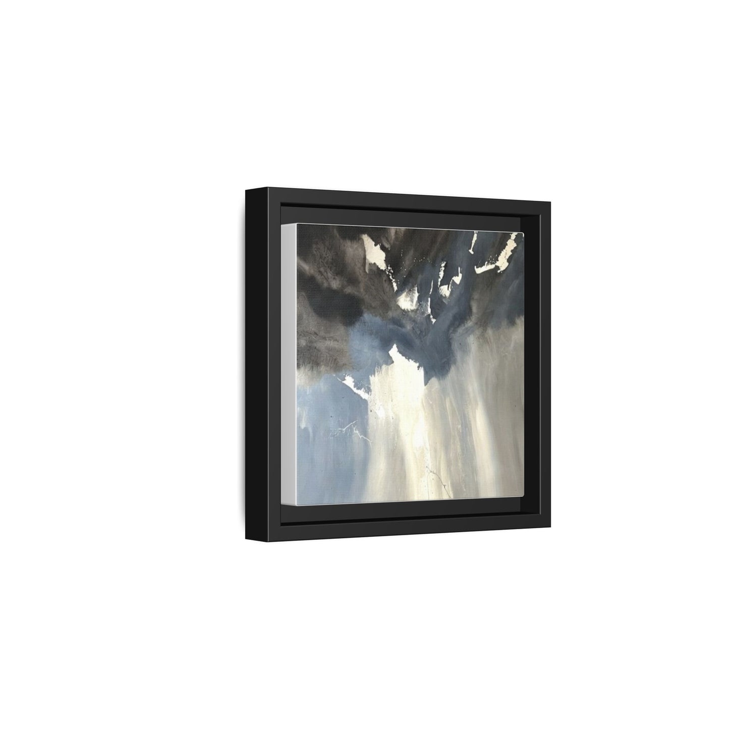 Framed Matte Canvas Art — Moody Abstract Sky Painting