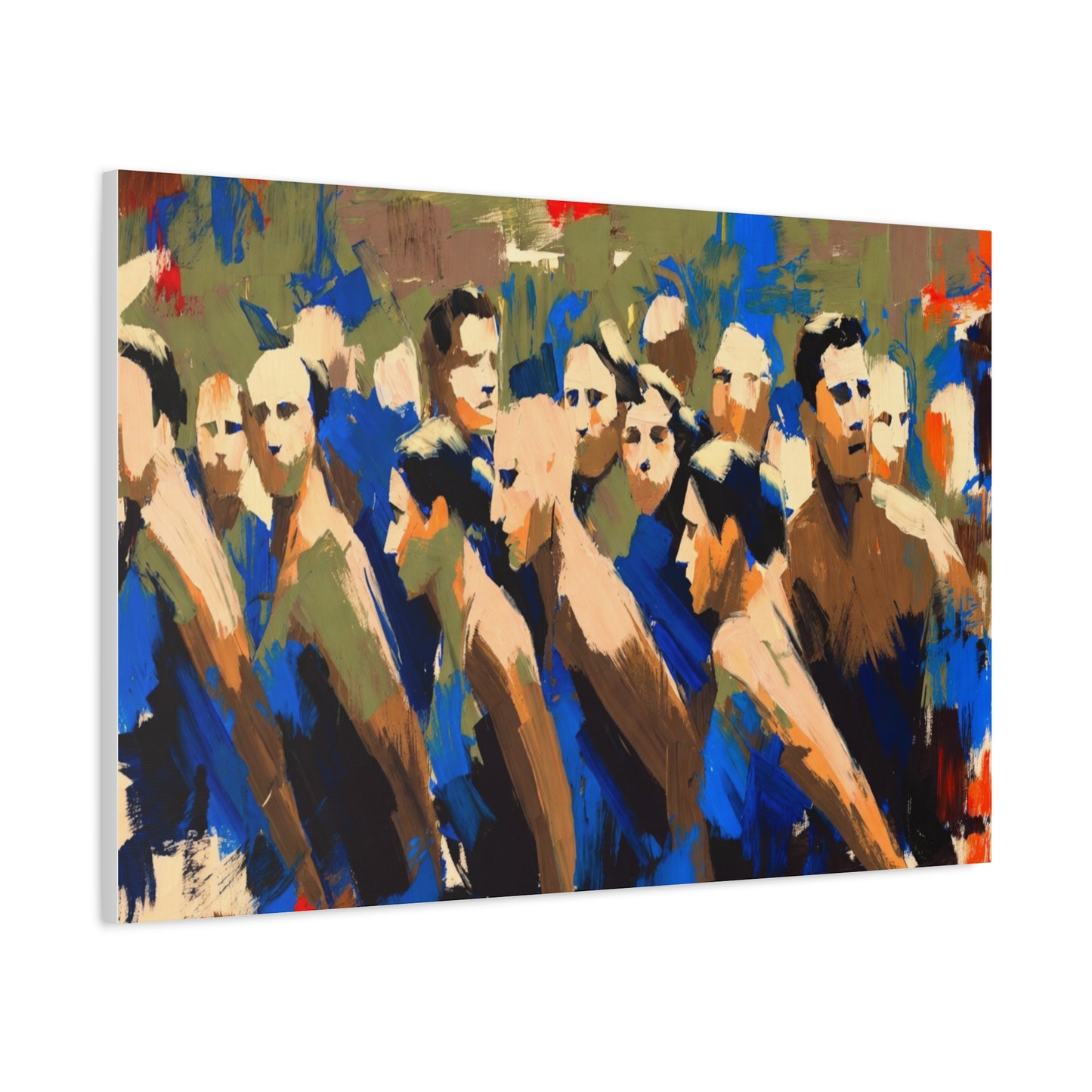 Abstract Crowd Painting Canvas Print — Stretched Matte Wall Art