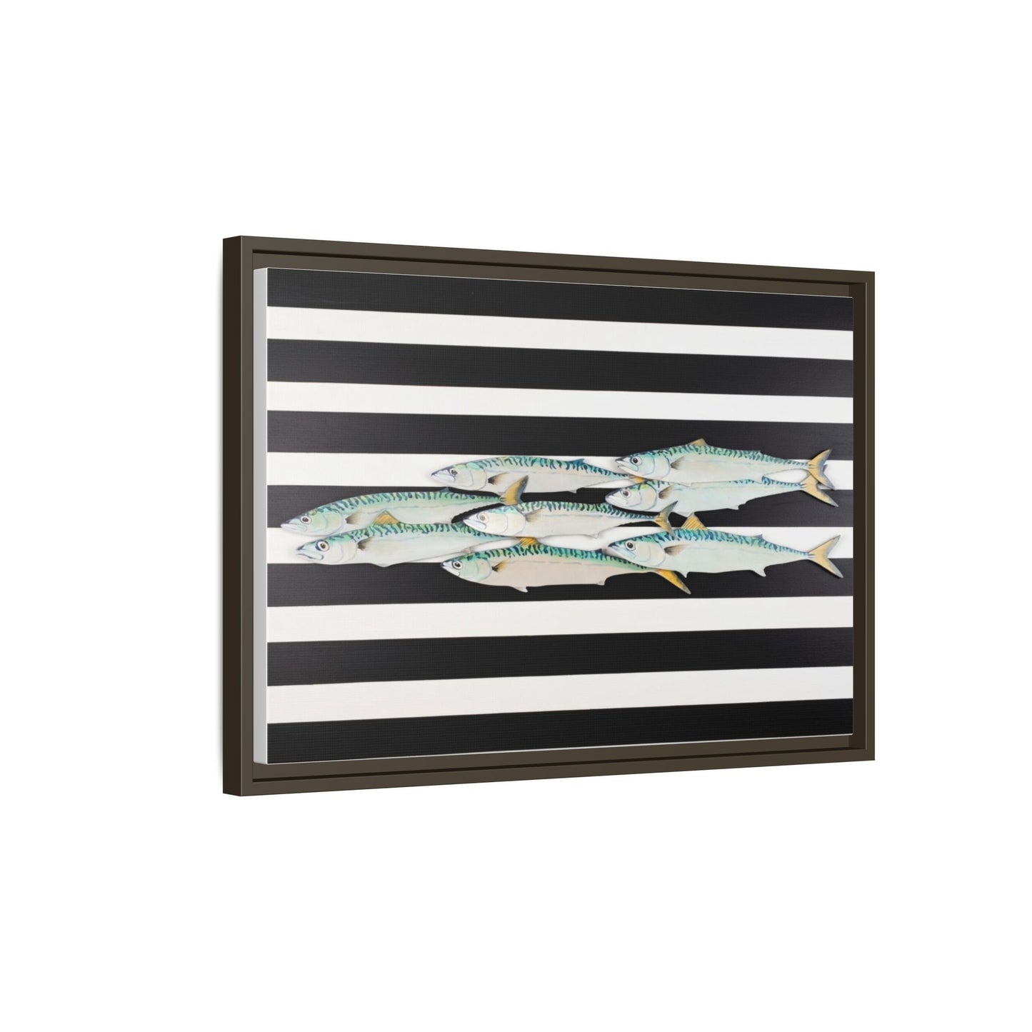 Striped Mackerel Canvas Print — Framed Matte Fish Wall Art