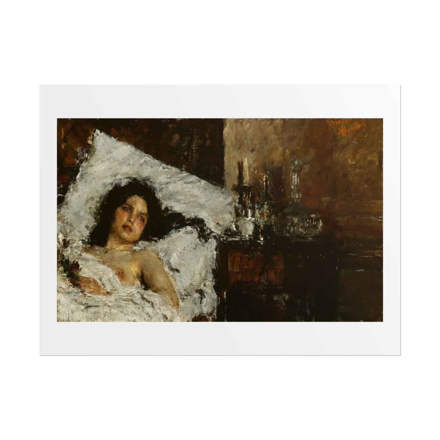 Resting by Antonio Mancini Wall Art Print