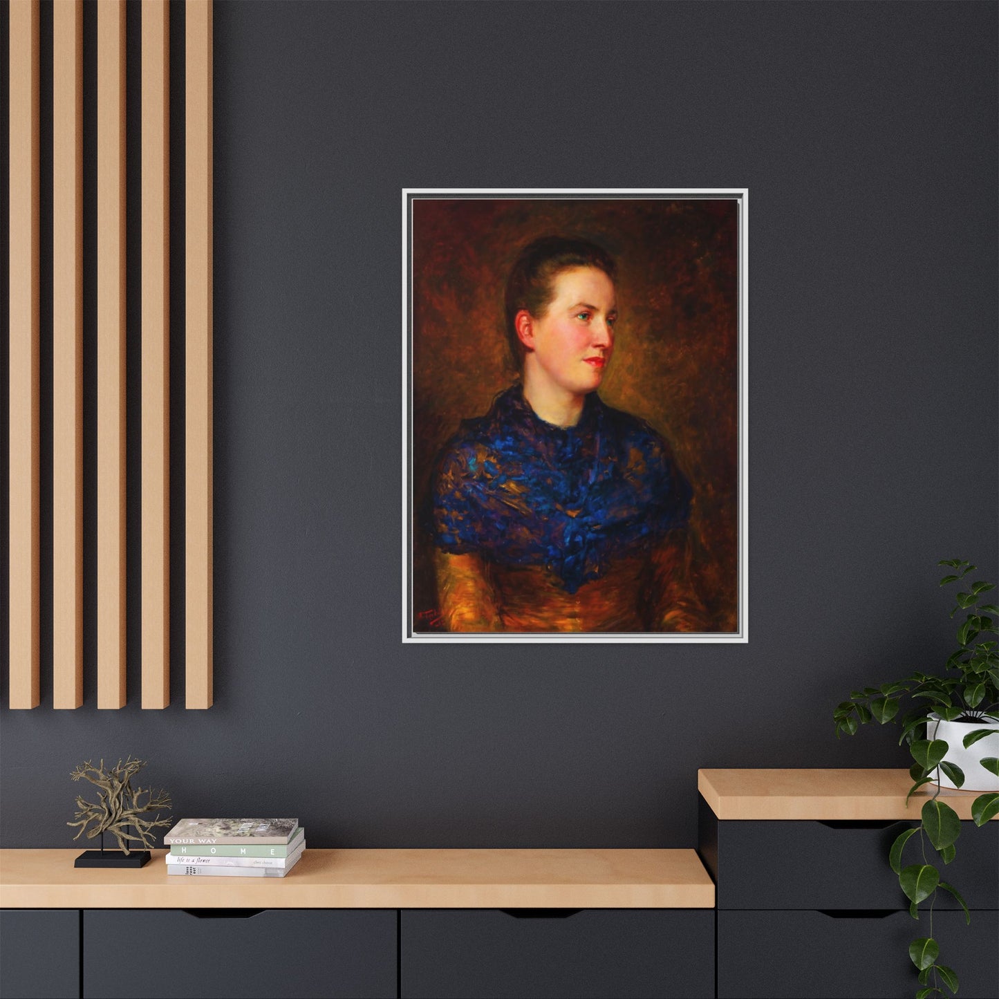 Framed Matte Canvas Portrait Print — Classic Victorian Woman Wall Art