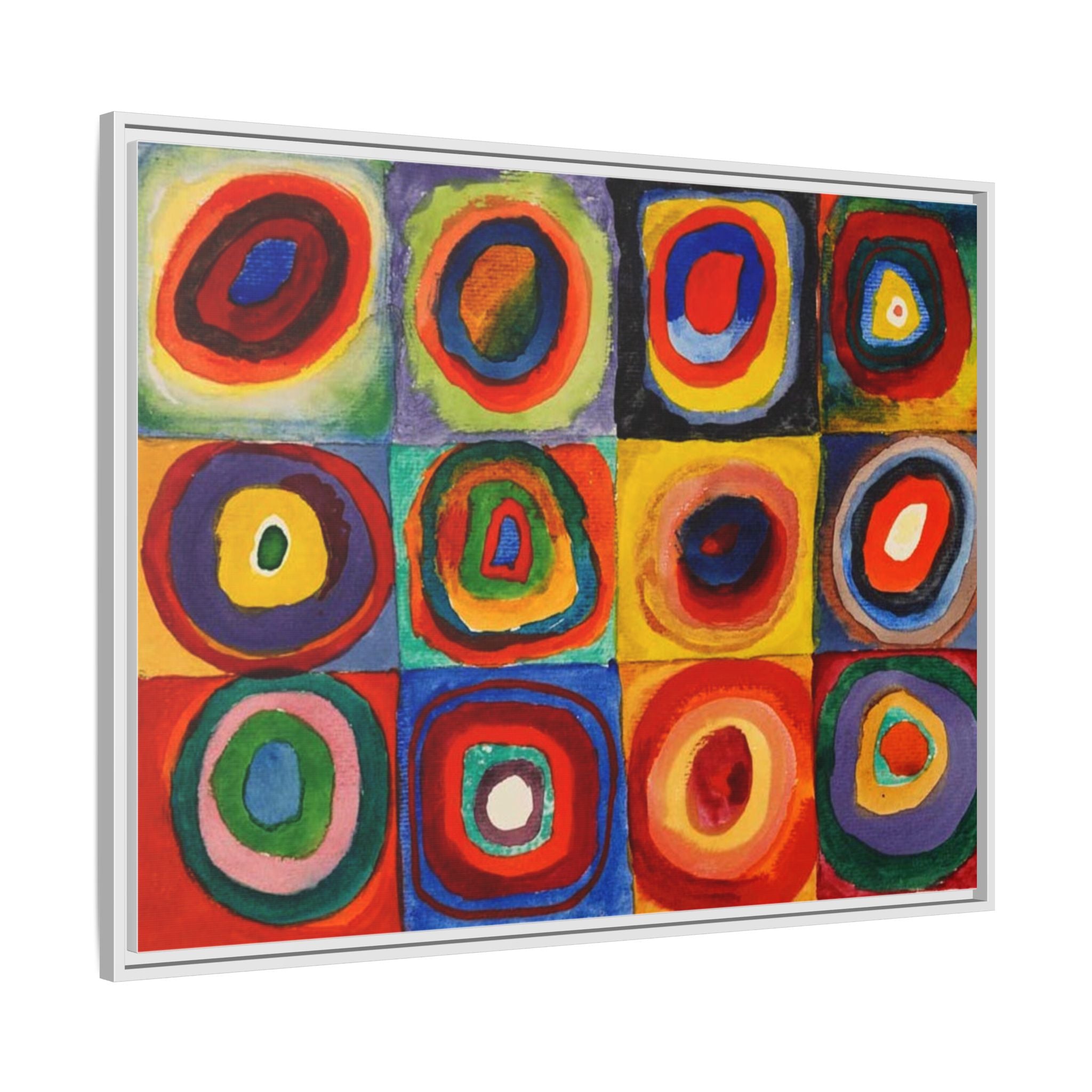 Colour Study, Squares with Concentric Circles by Vassily Kandinsky Framed Abstract Canvas Print