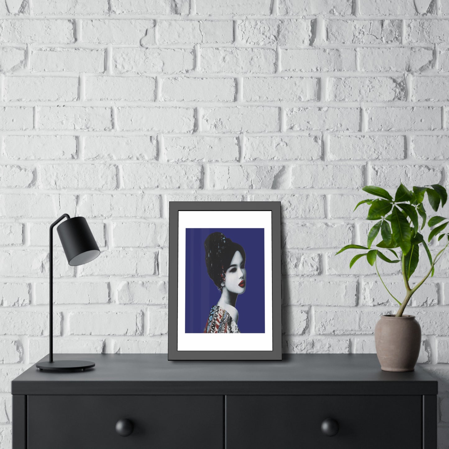 Geisha Portrait - Framed Paper Posters