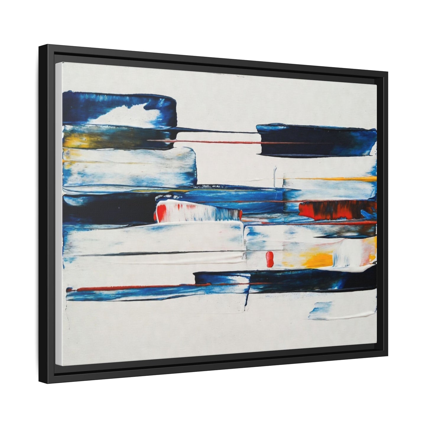 Abstract Coastal Brushstrokes Framed Canvas Print