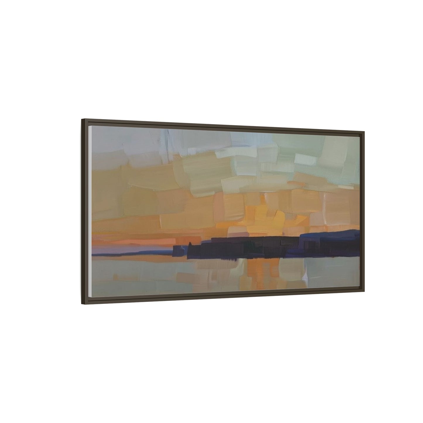 Framed Matte Canvas Sunset Abstract Landscape Art Print