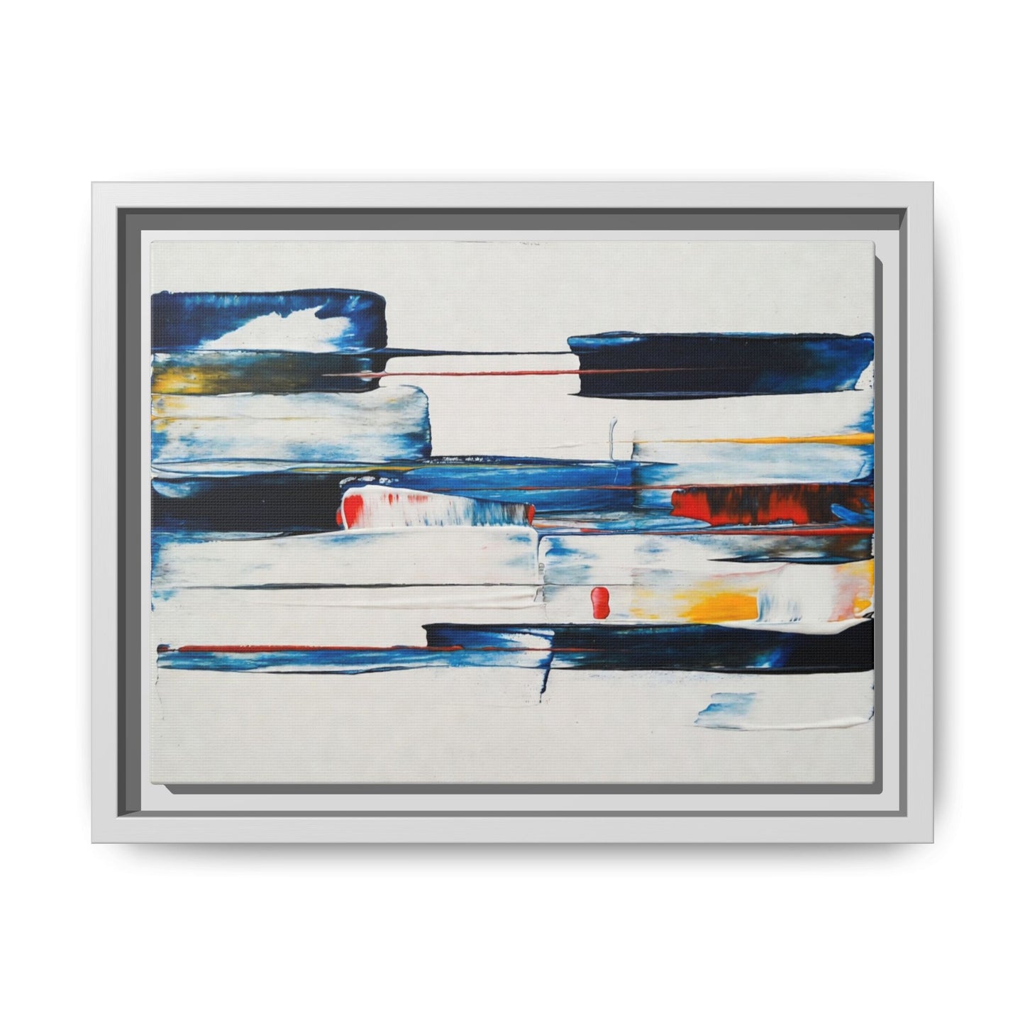 Abstract Coastal Brushstrokes Framed Canvas Print