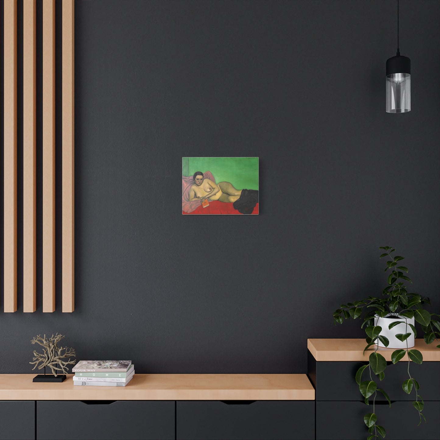 Femme nue tenant un livre by Félix Vallotton Matte Canvas Wall Art Print