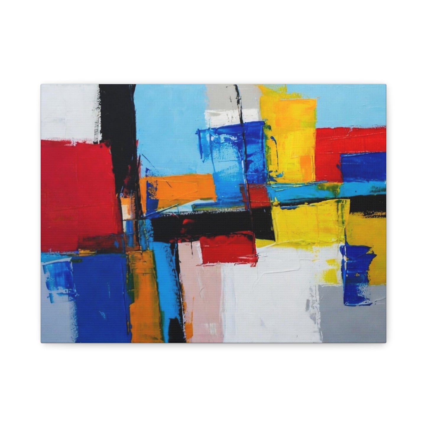 Abstract Color Block Canvas Print — Modern Geometric Wall Art