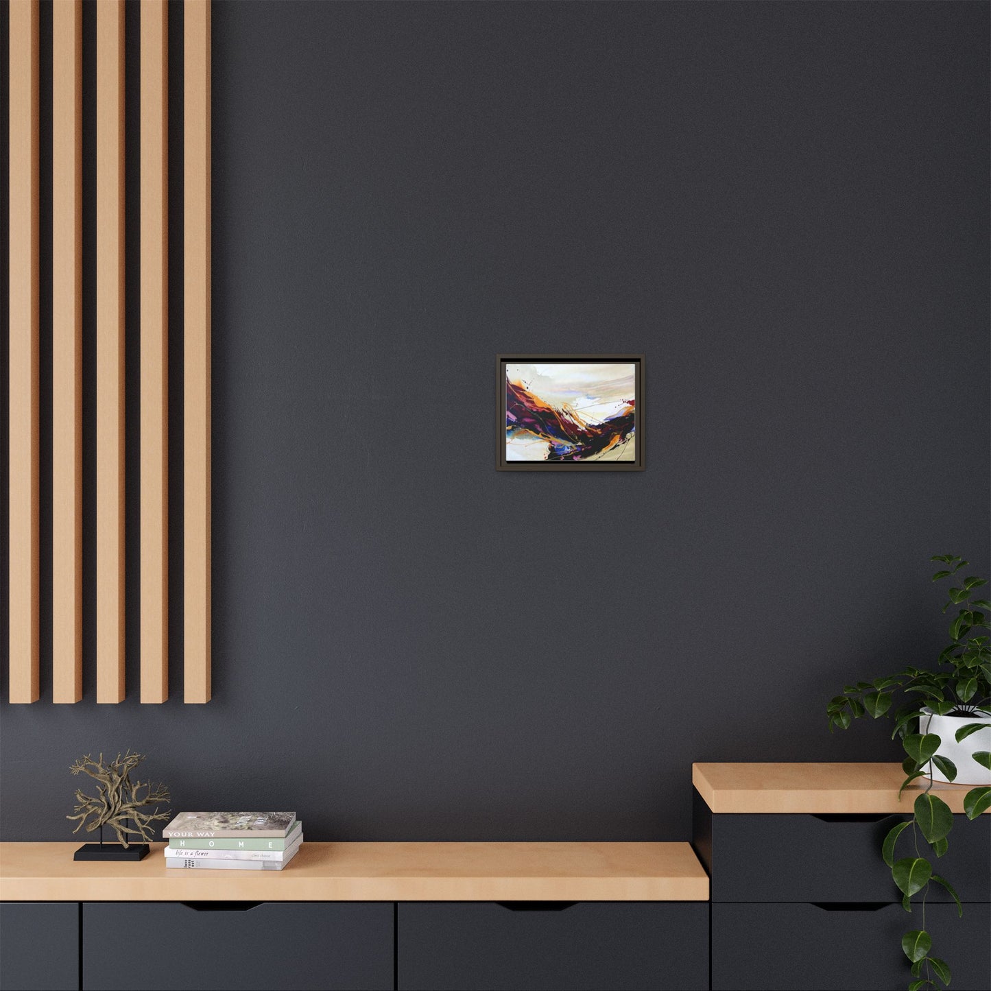 Abstract Flow Matte Canvas Framed Wall Art