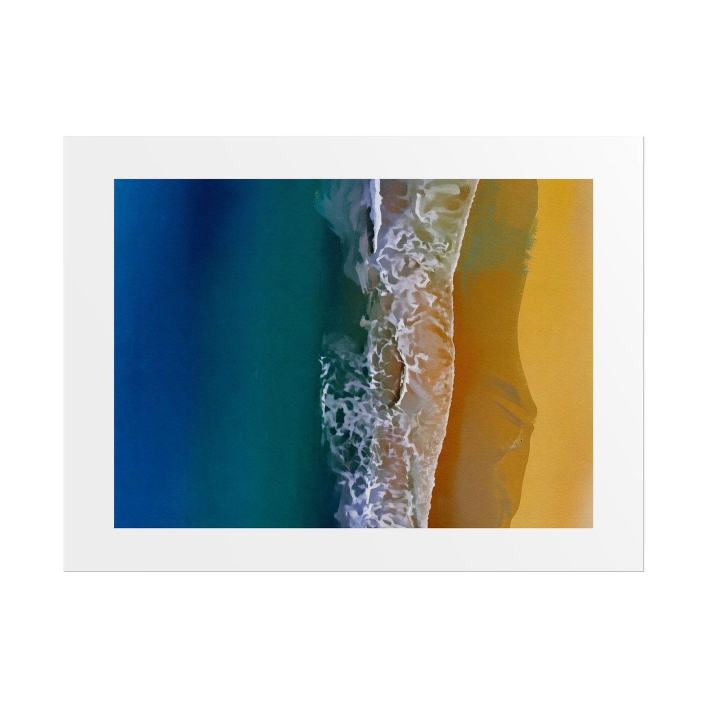 Ocean Shore Aerial Rolled Poster — Beach Print Wall Art
