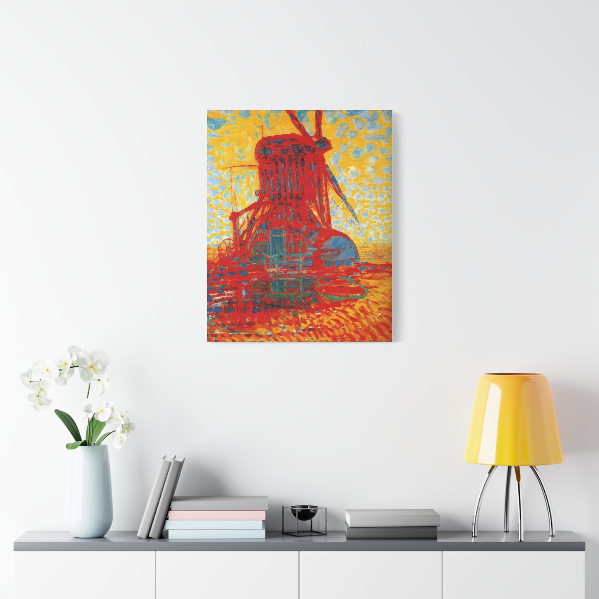 Mill by Sunlight by Piet Mondrian Canvas Wall Art Print
