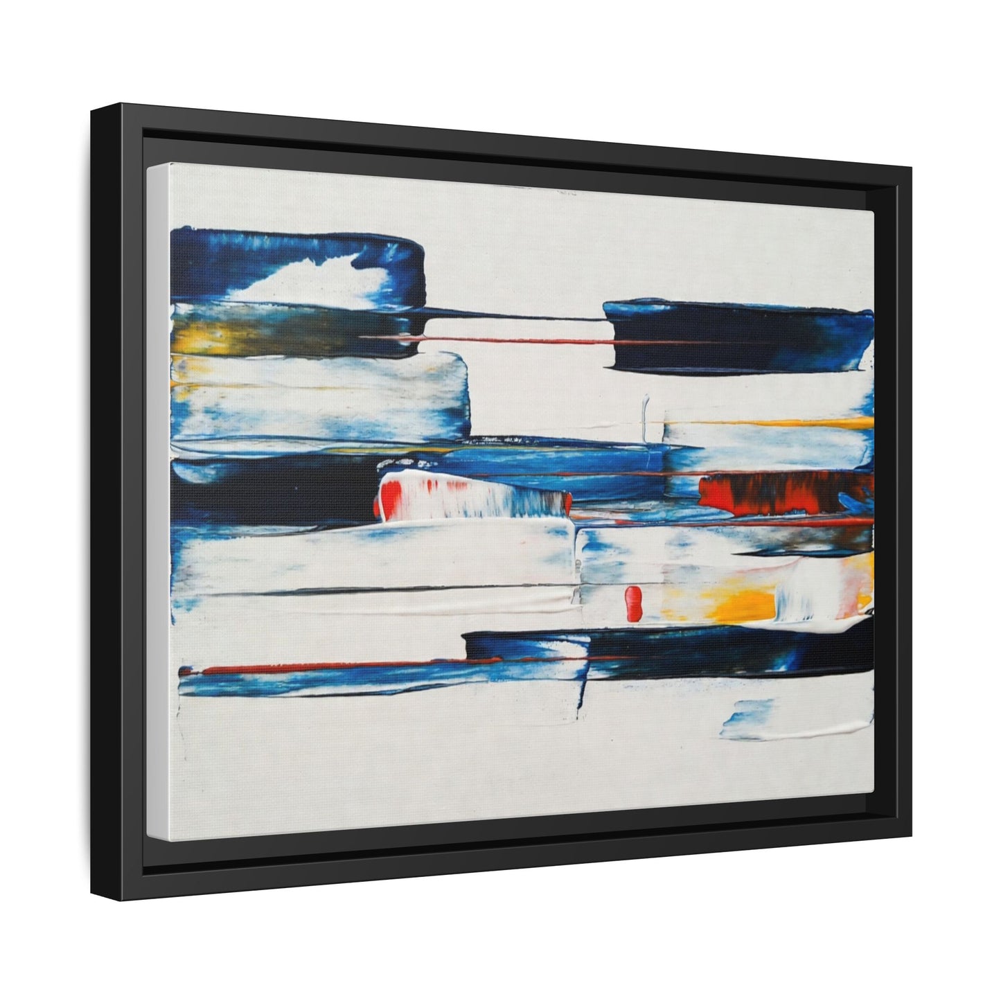 Abstract Coastal Brushstrokes Framed Canvas Print