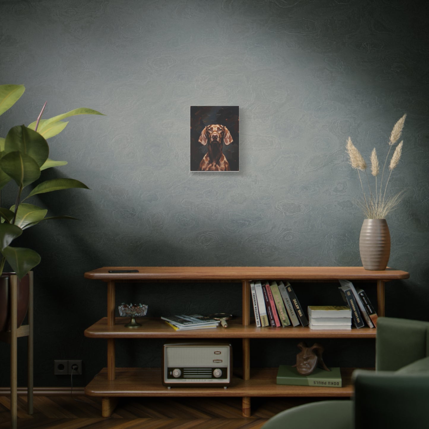 Chocolate Vizsla Canvas Wall Art — Matte Stretched Dog Portrait