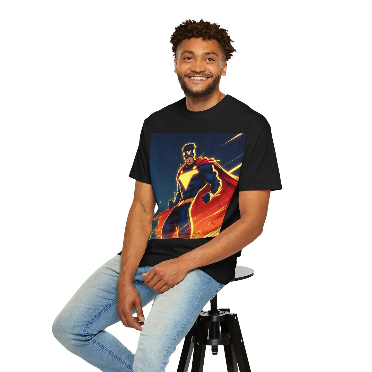 Superhero Graphic T-Shirt – Bold Cape Hero Design
