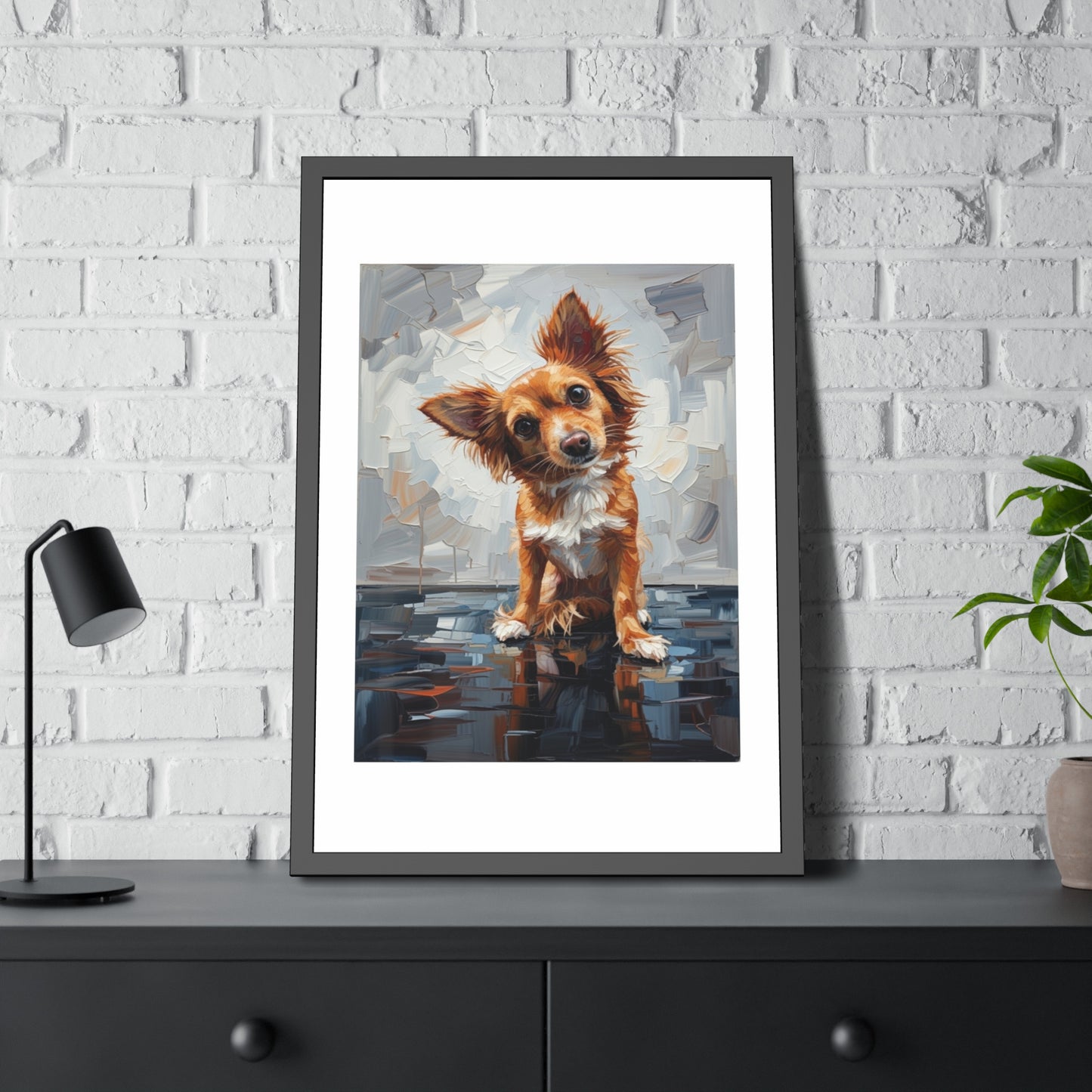 Dog Portrait Framed Poster — Cute Puppy Wall Art
