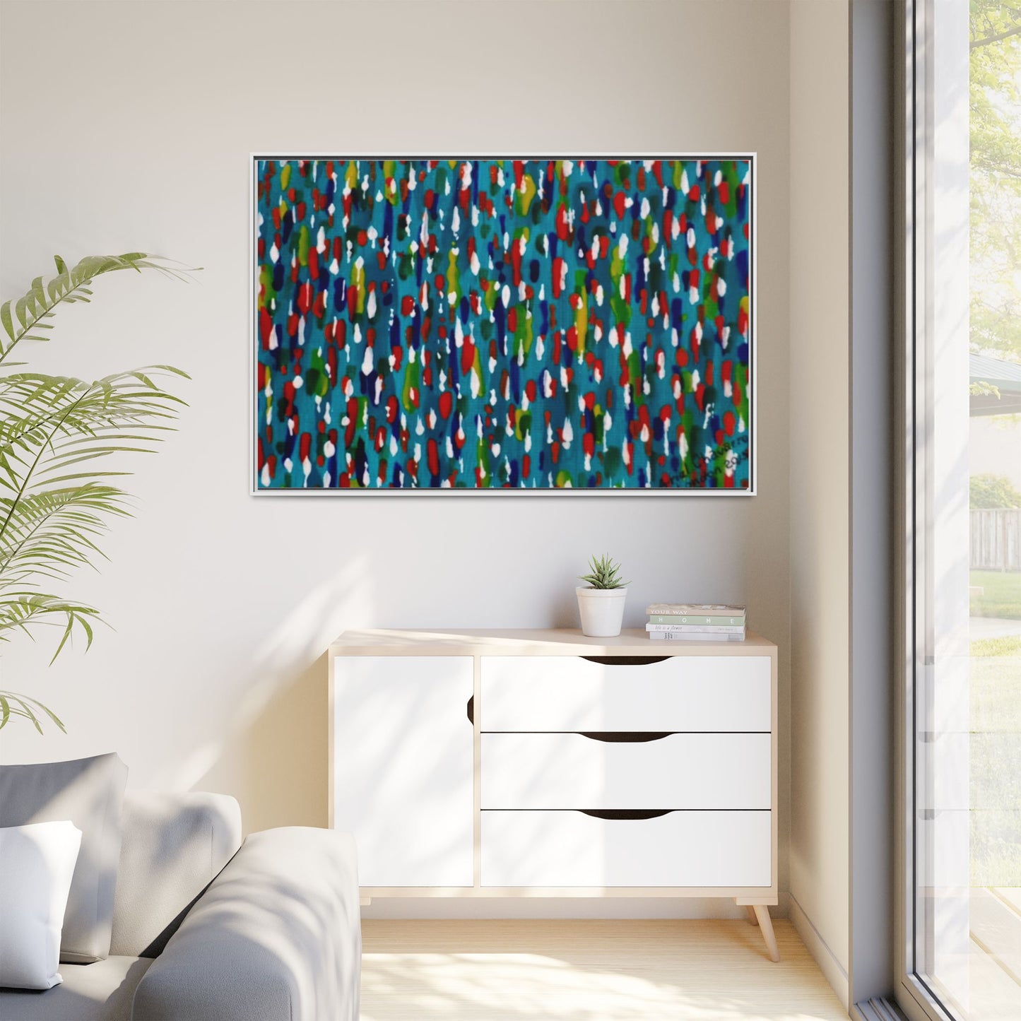 Colours Of The Soul Reflecting On Water by Ariel Chavarro Avila Matte Canvas Framed Art