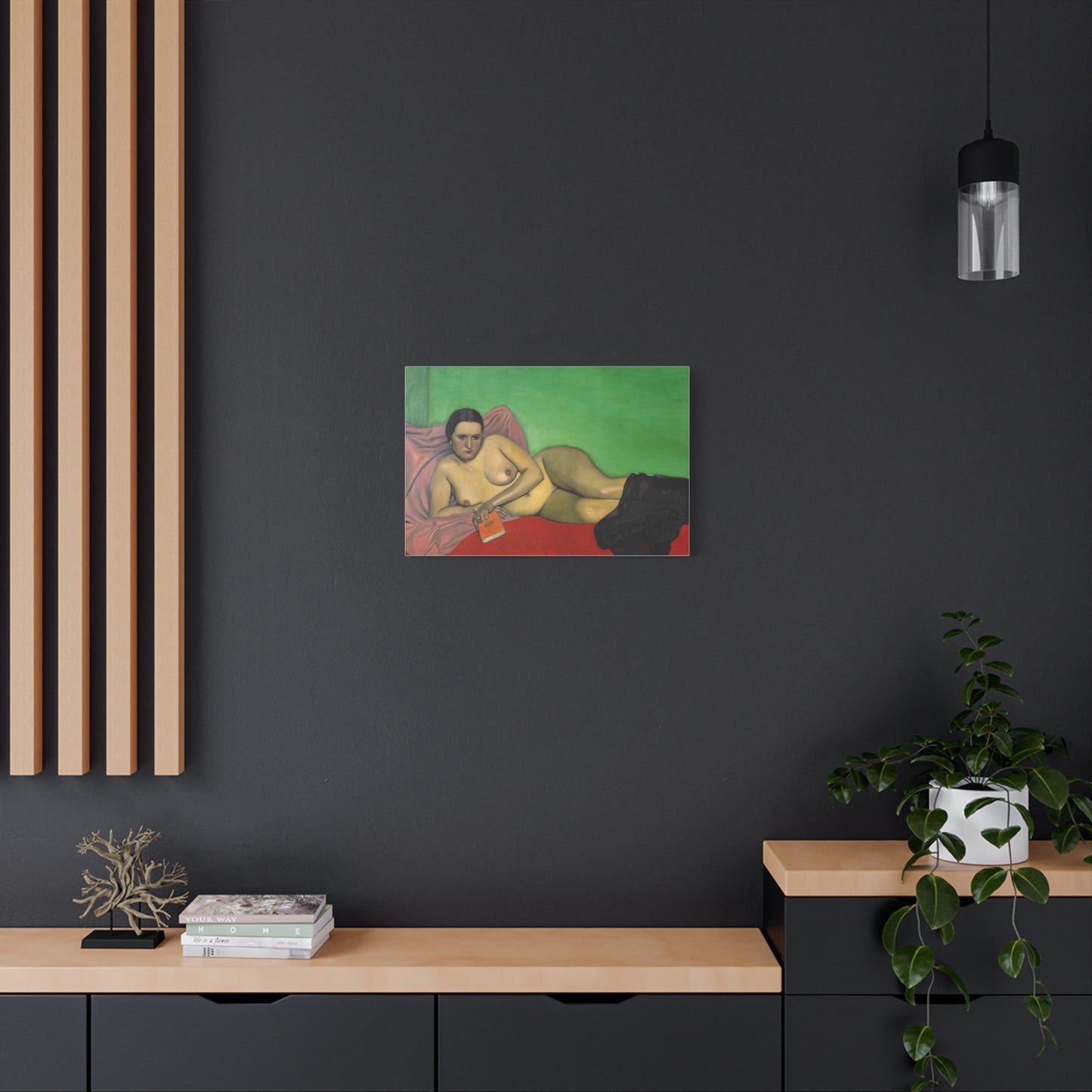 Femme nue tenant un livre by Félix Vallotton Matte Canvas Wall Art Print