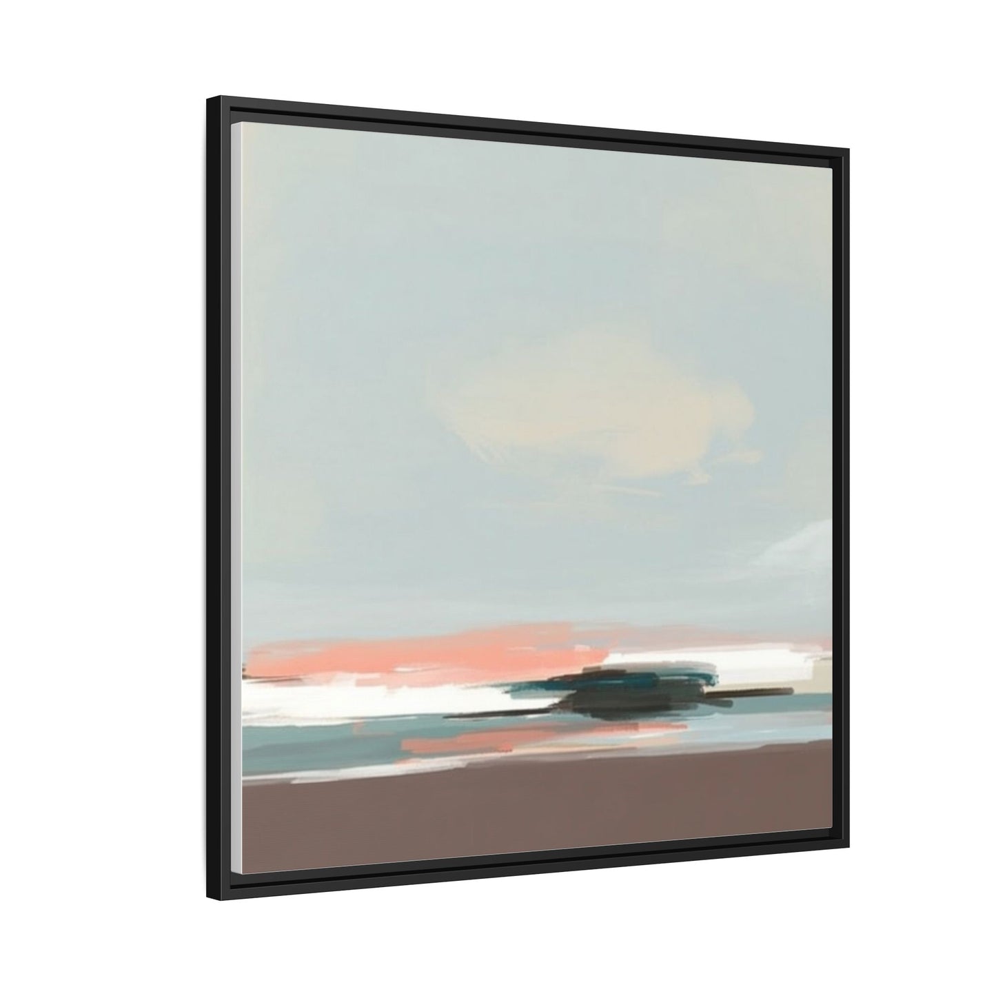 Framed Matte Canvas Print — Soft Coastal Abstract Landscape