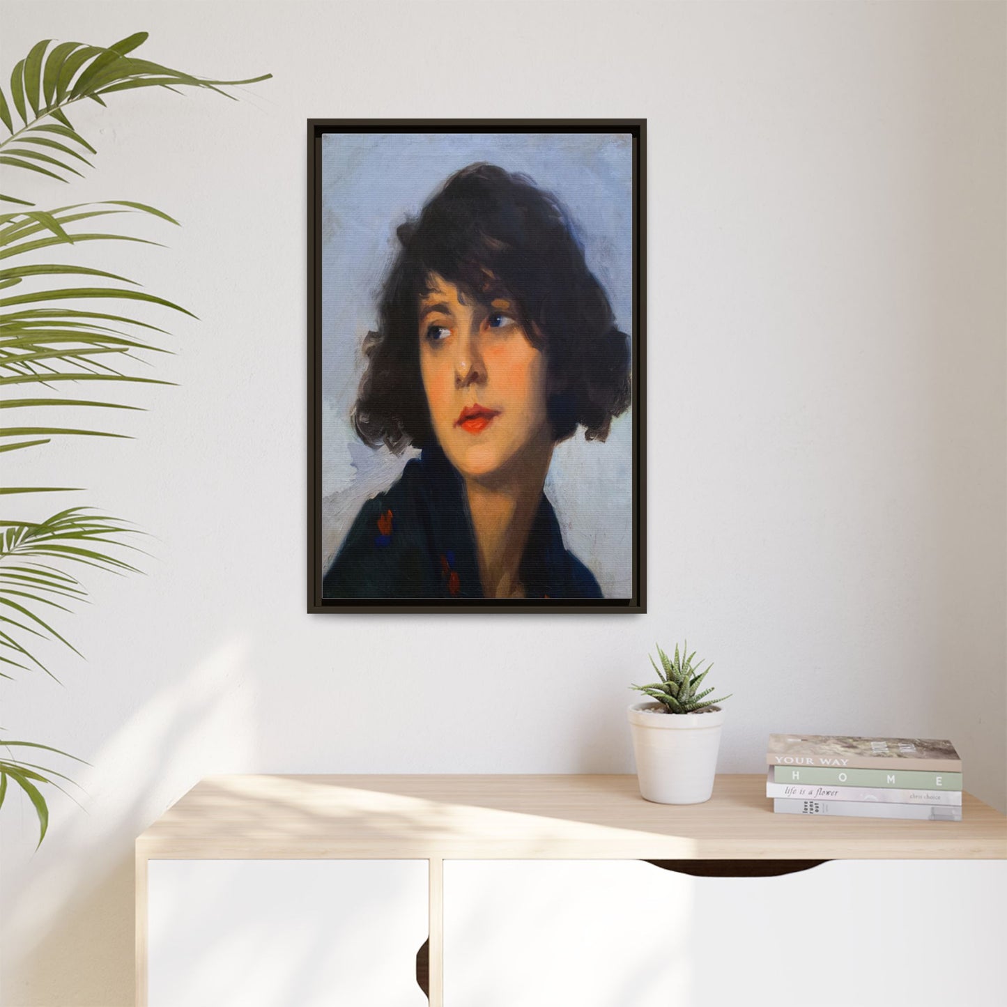 Mulher do chale verde (cropped) by Cyprien Eugene Boulet Framed Matte Canvas Print