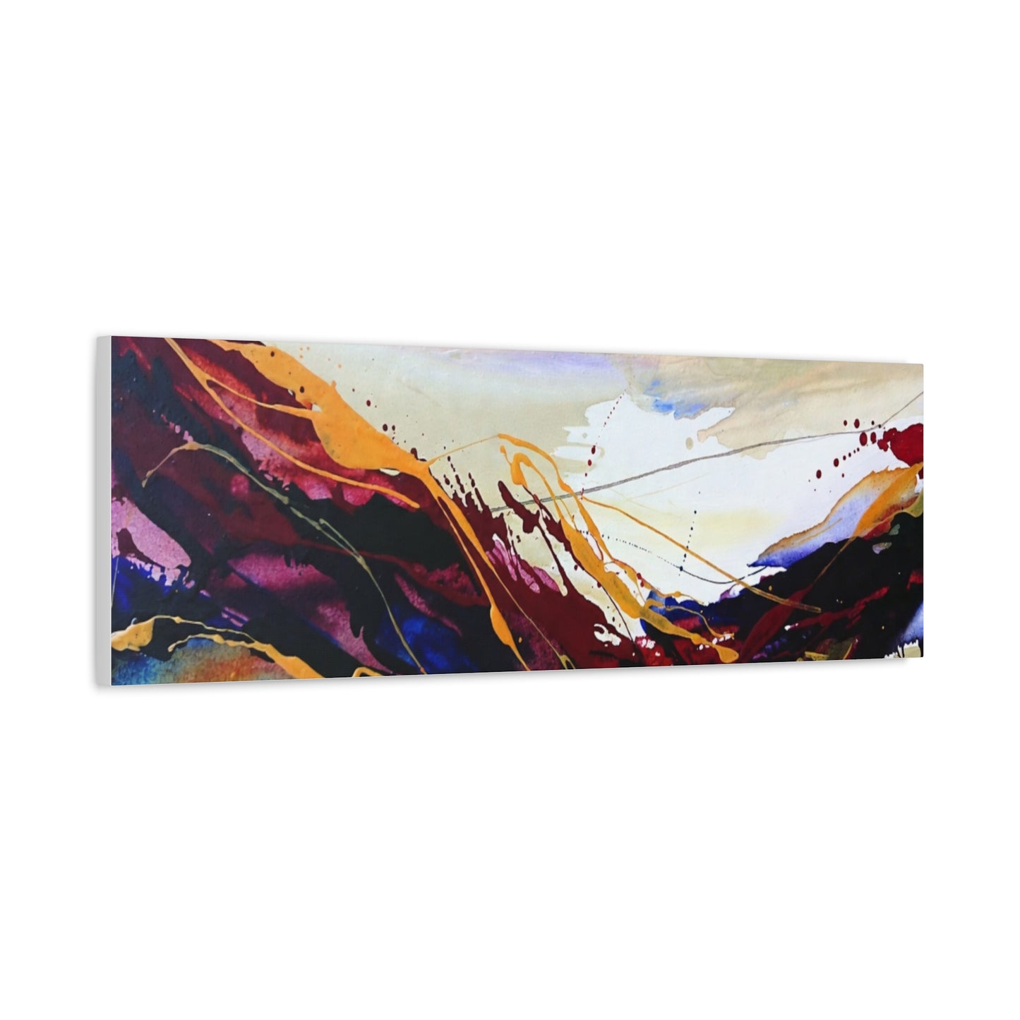 Abstract Color Flow Matte Stretched Canvas – Vibrant Modern Wall Art