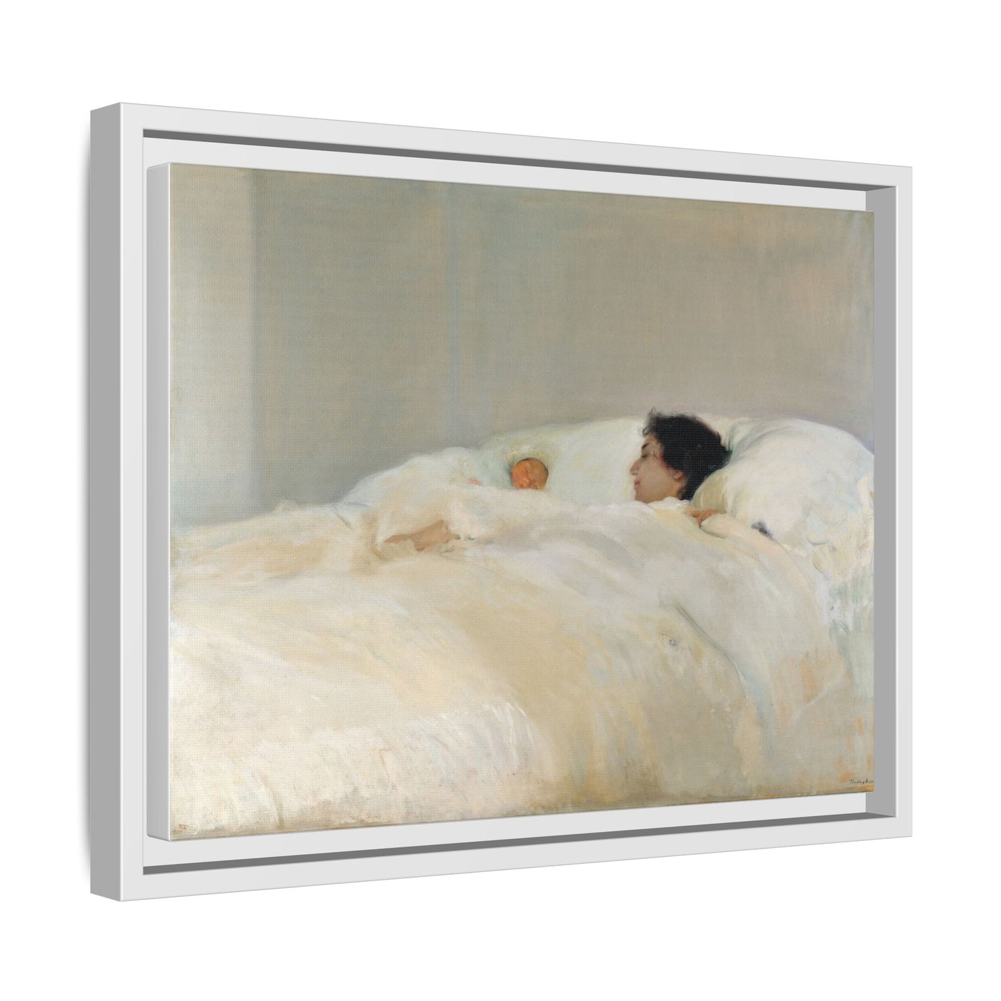 Mother by Joaquin Sorolla y Bastida Framed Matte Canvas Wall Art Print